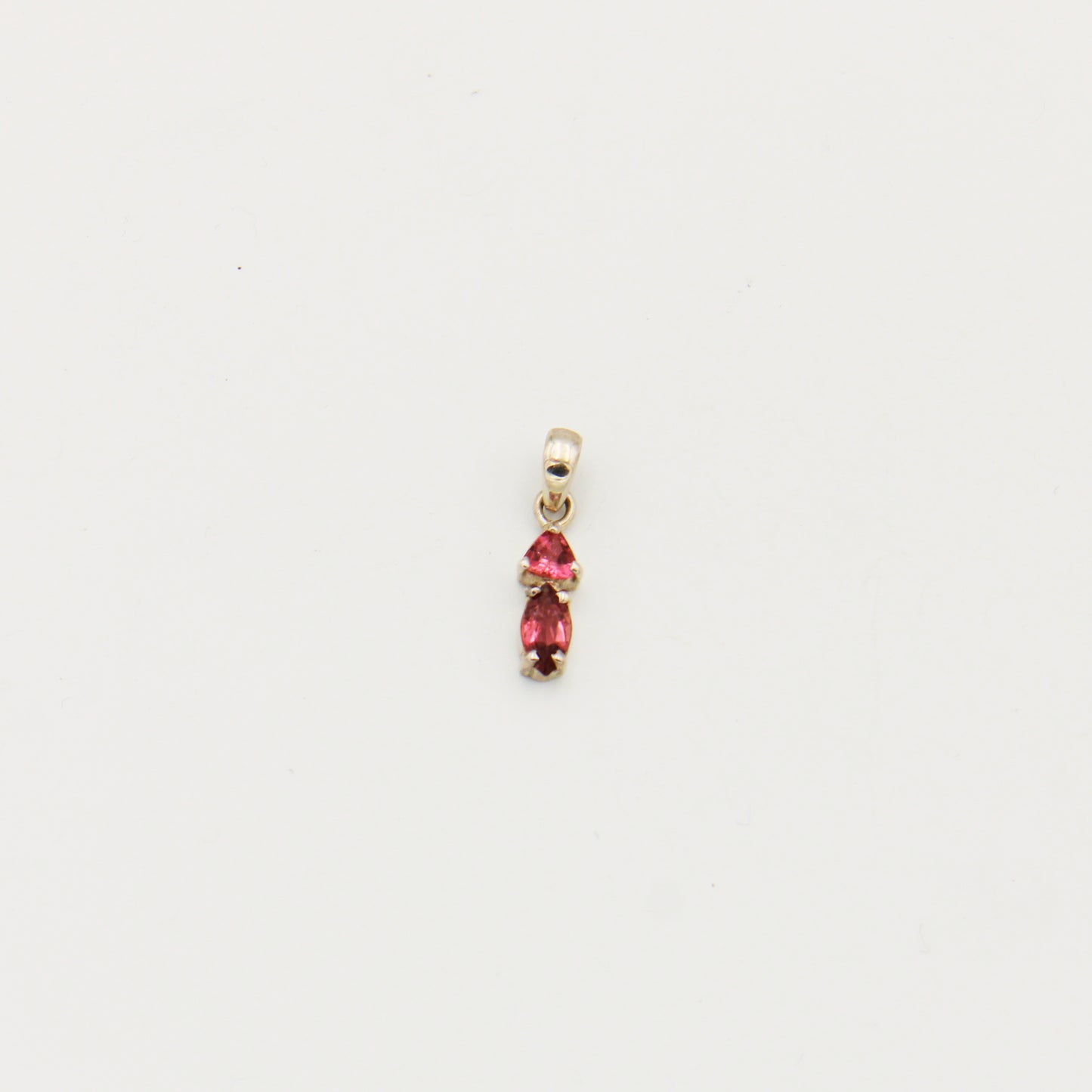 Dainty 2 Stone Tourmaline Sterling Pendant