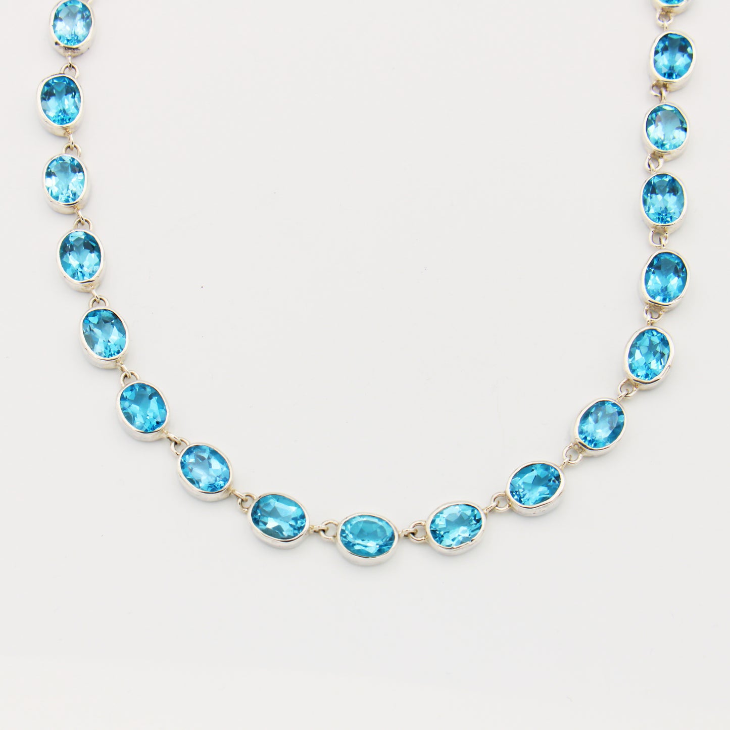 Blue Topaz Oval Statement Necklace