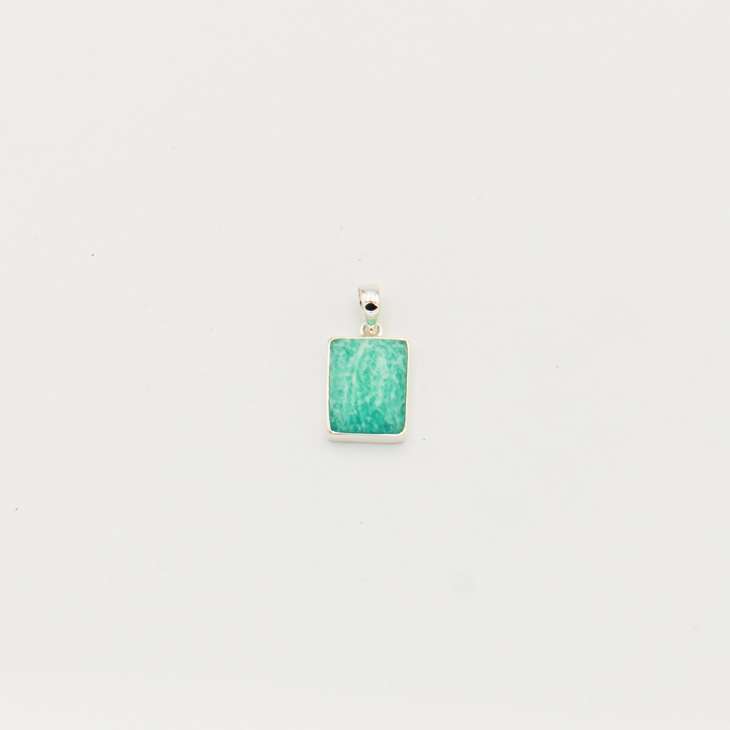 Amazonite Rectangle Sterling Pendant