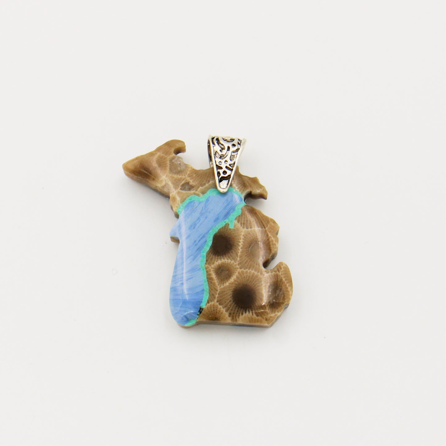 Michigan Petoskey & Leland Blue Pendant