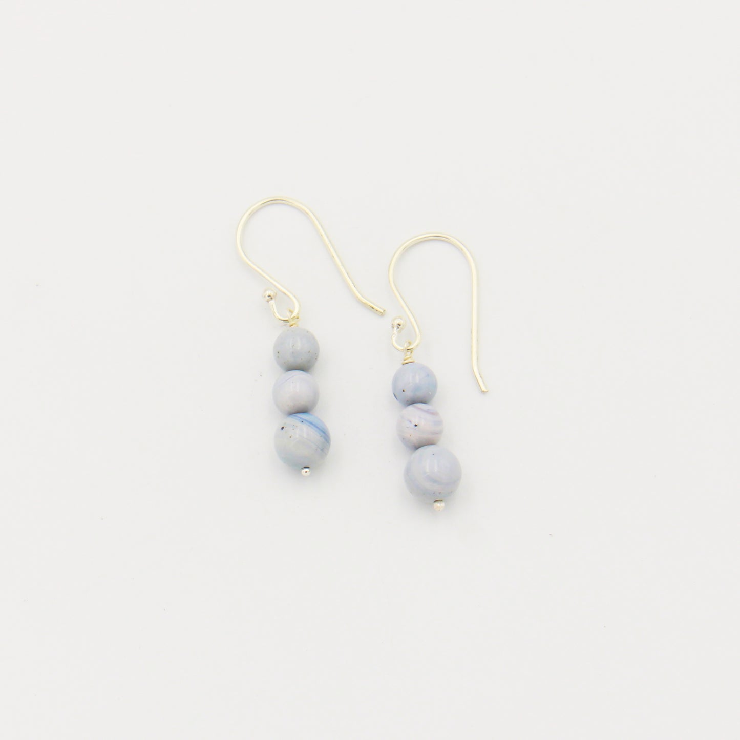 Leland Blue 3 Bead Sterling Earrings