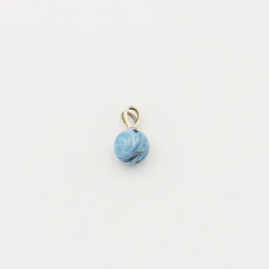Leland Blue Round 10mm Bead Sterling Pendant