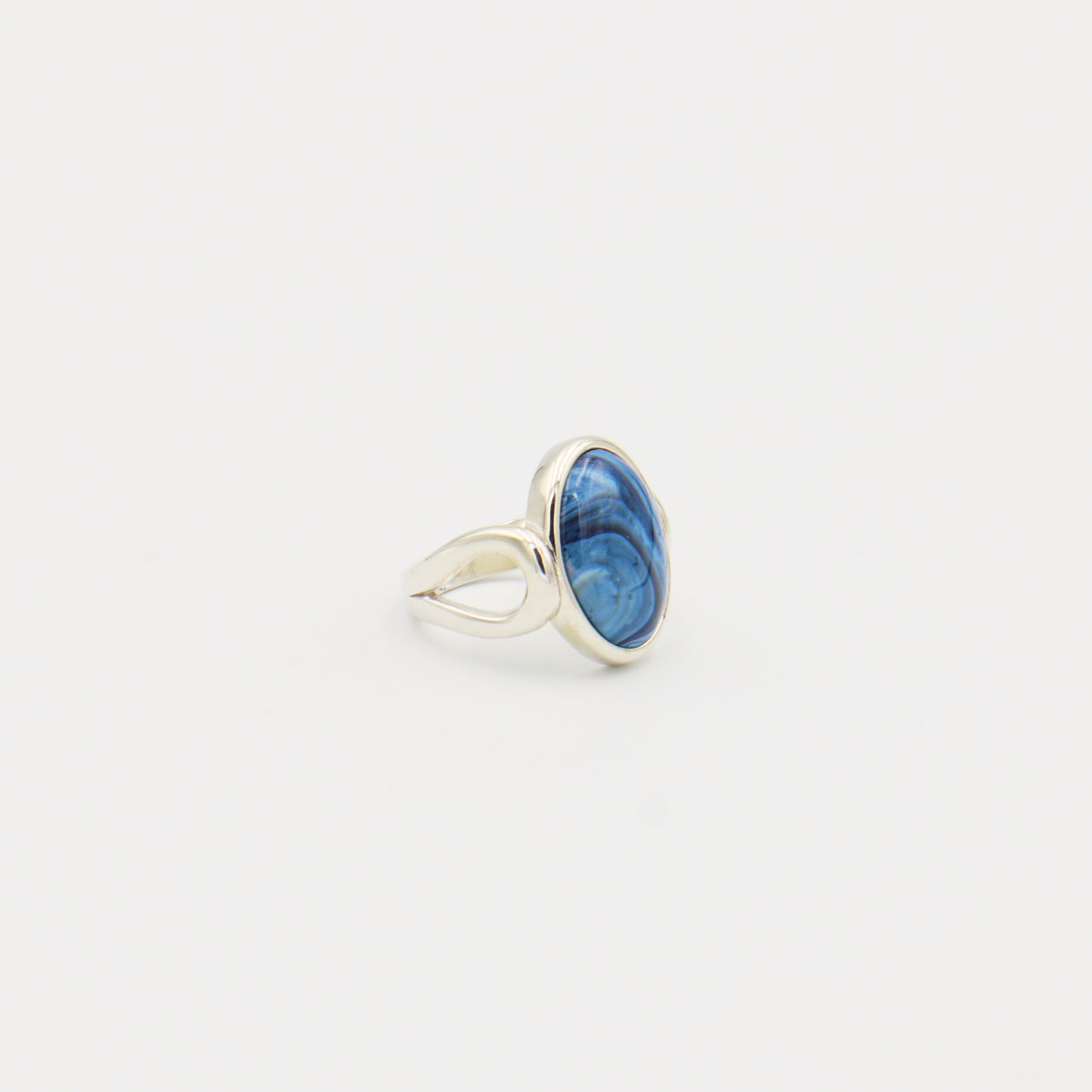Leland Blue Oval Loop Band Sterling Ring Size 6