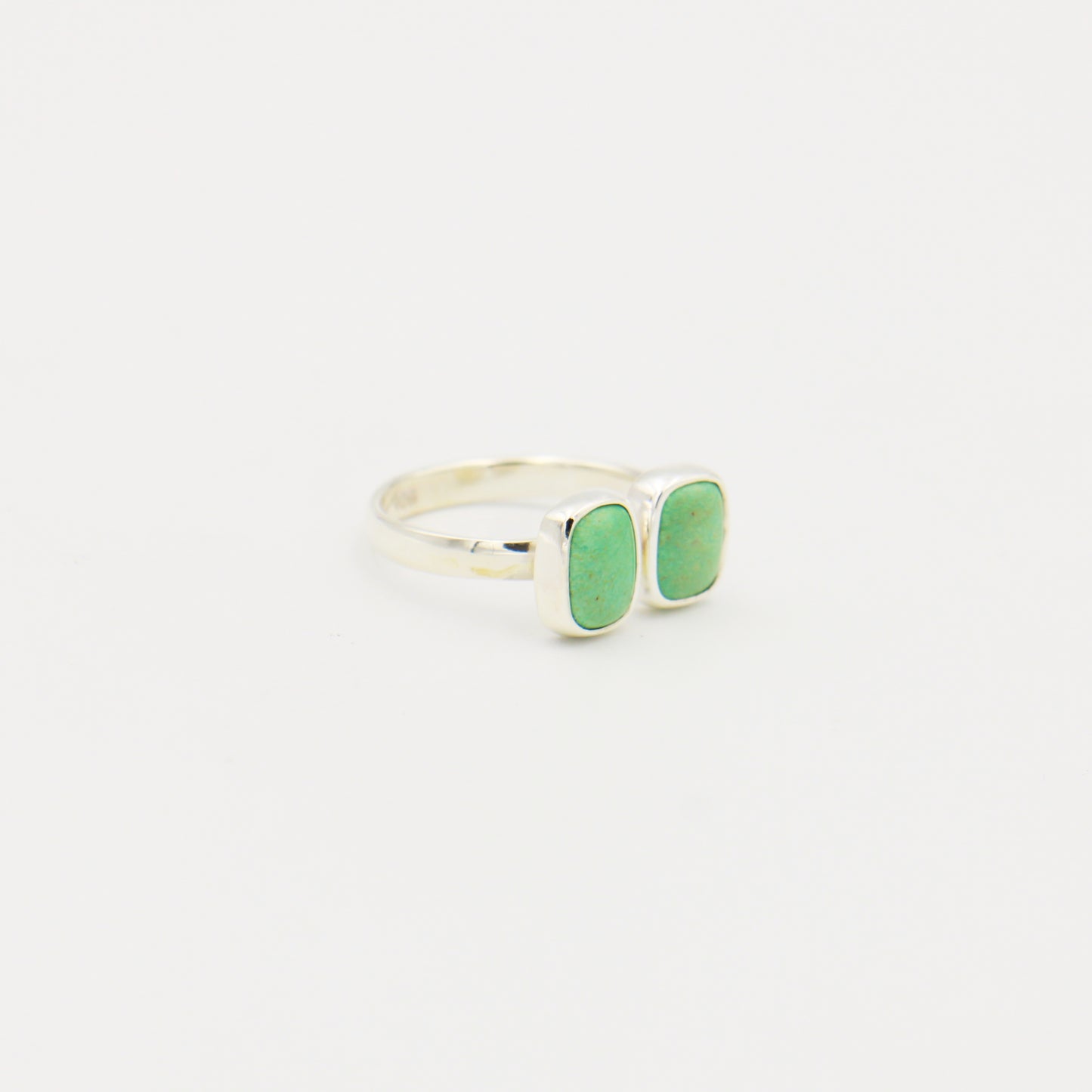 Turquoise Double Rectangle Sterling Ring Size 7