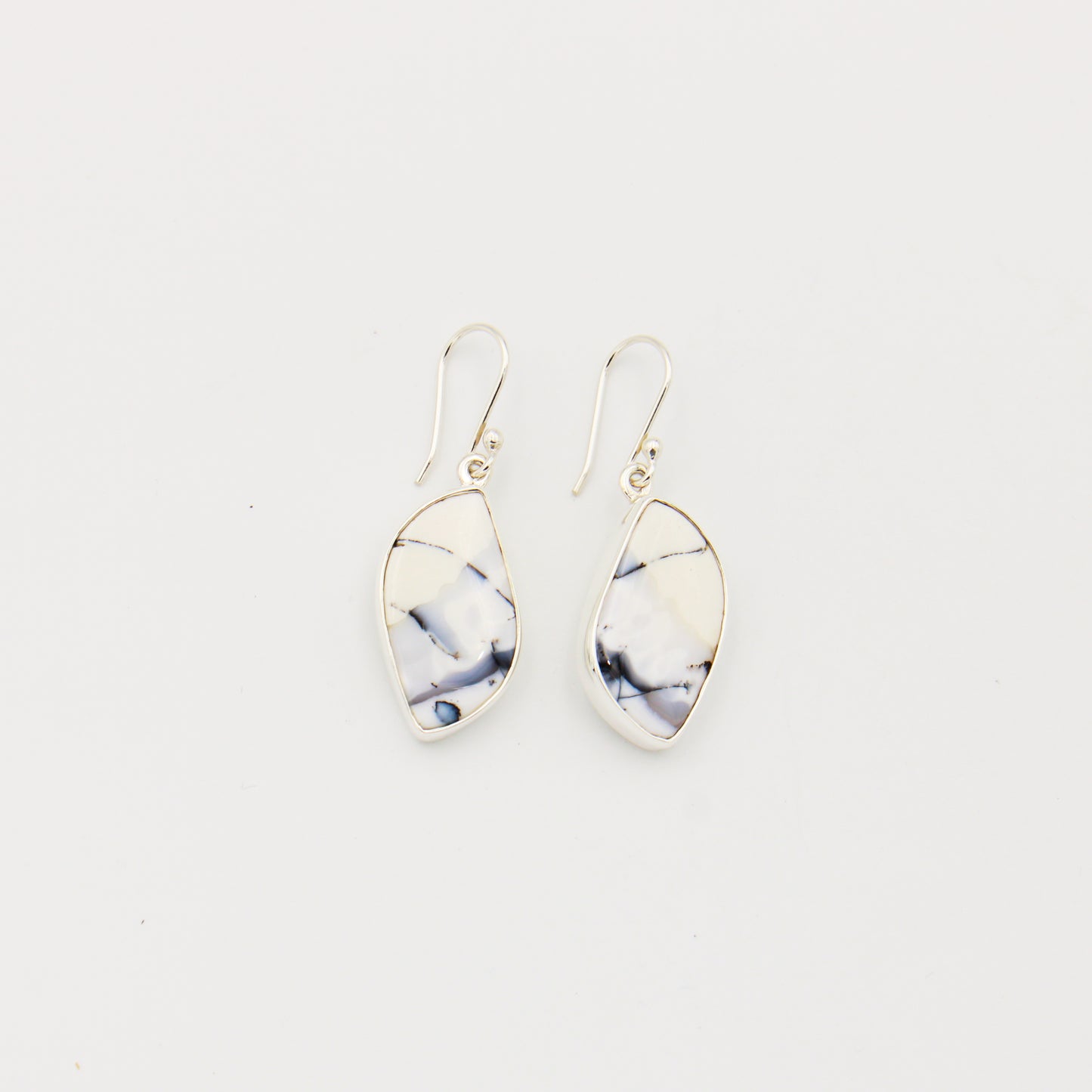 Dendratic Agate Sterling Drop Earrings