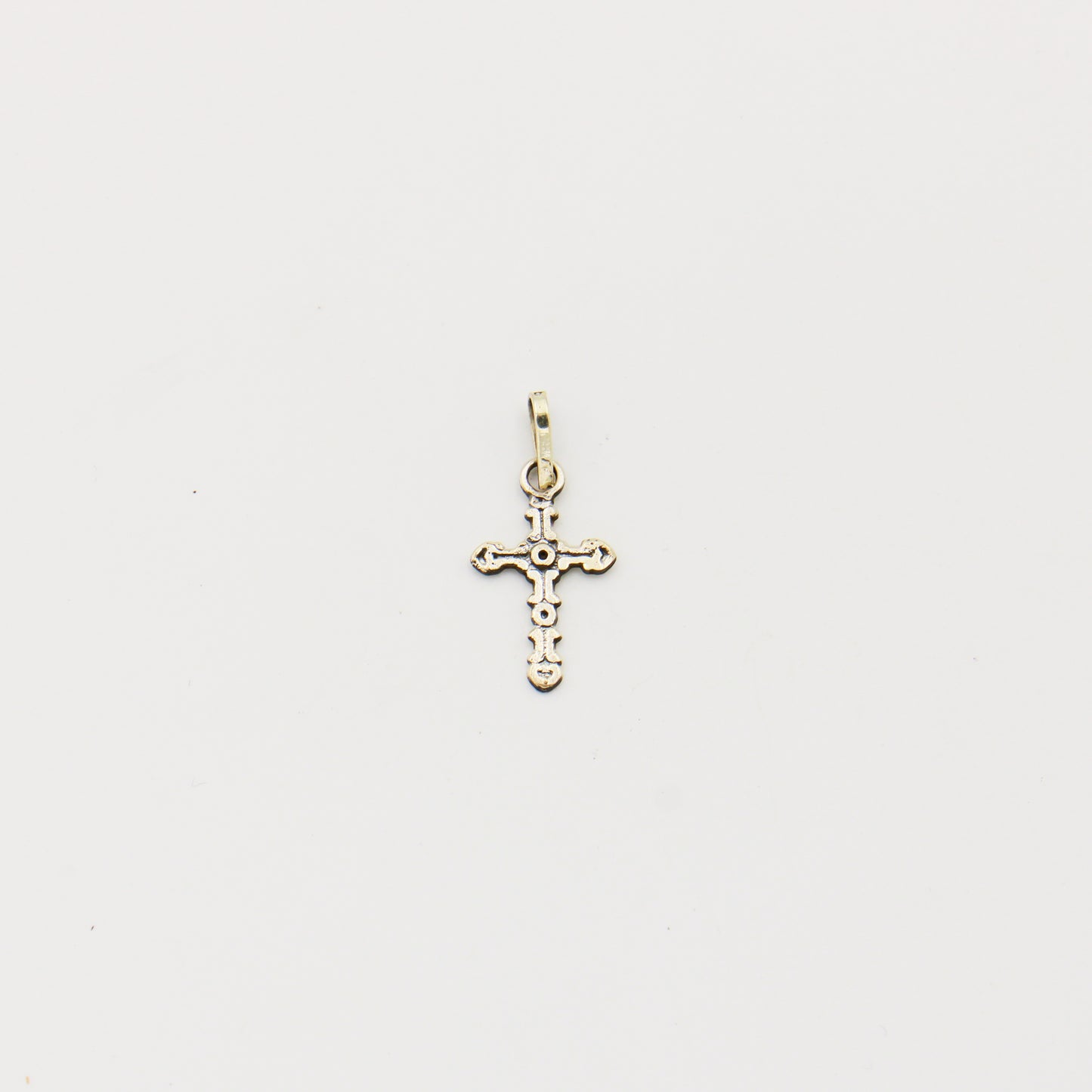 Tiny Ornate Sterling Cross Pendant