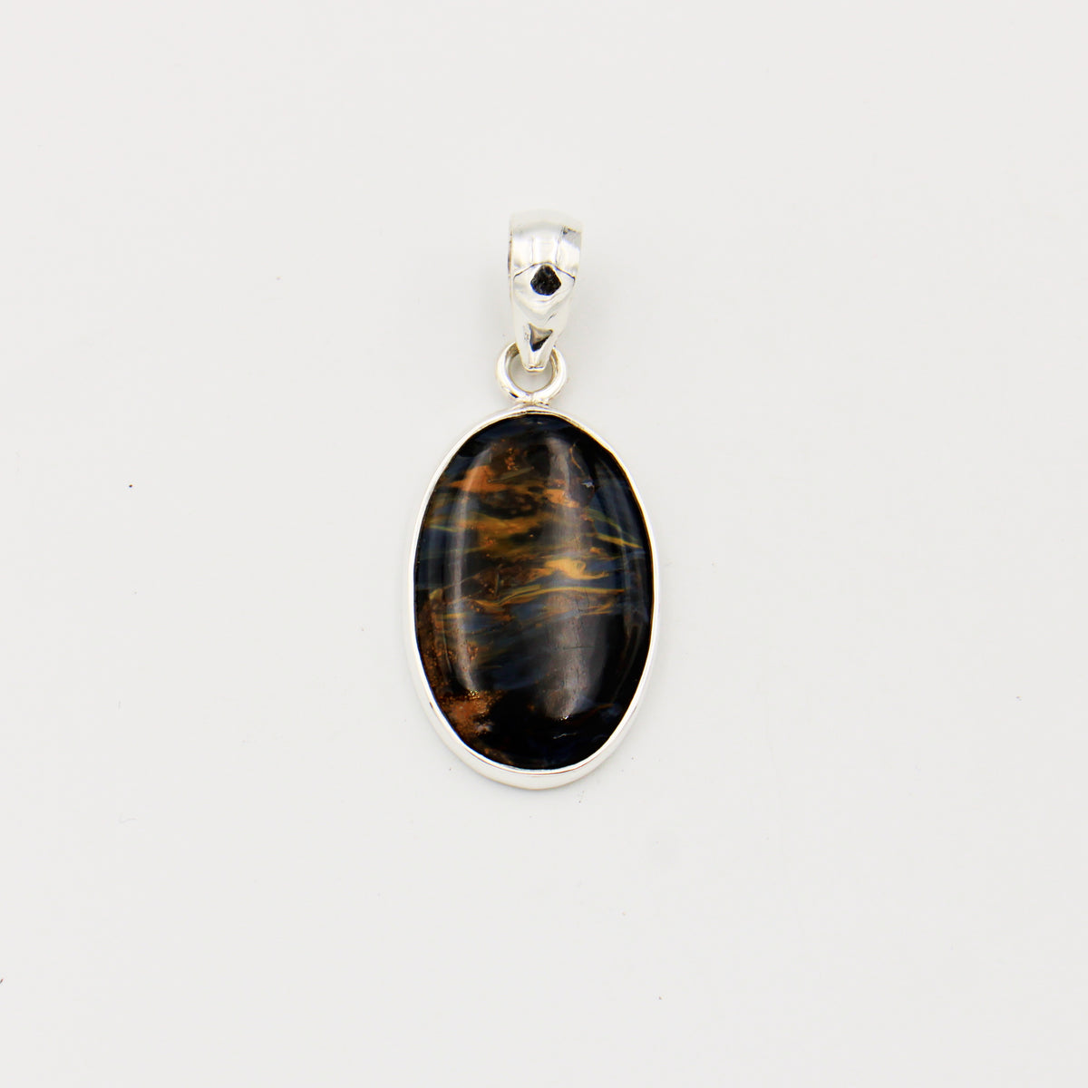 Pietersite Oval Sterling Pendant