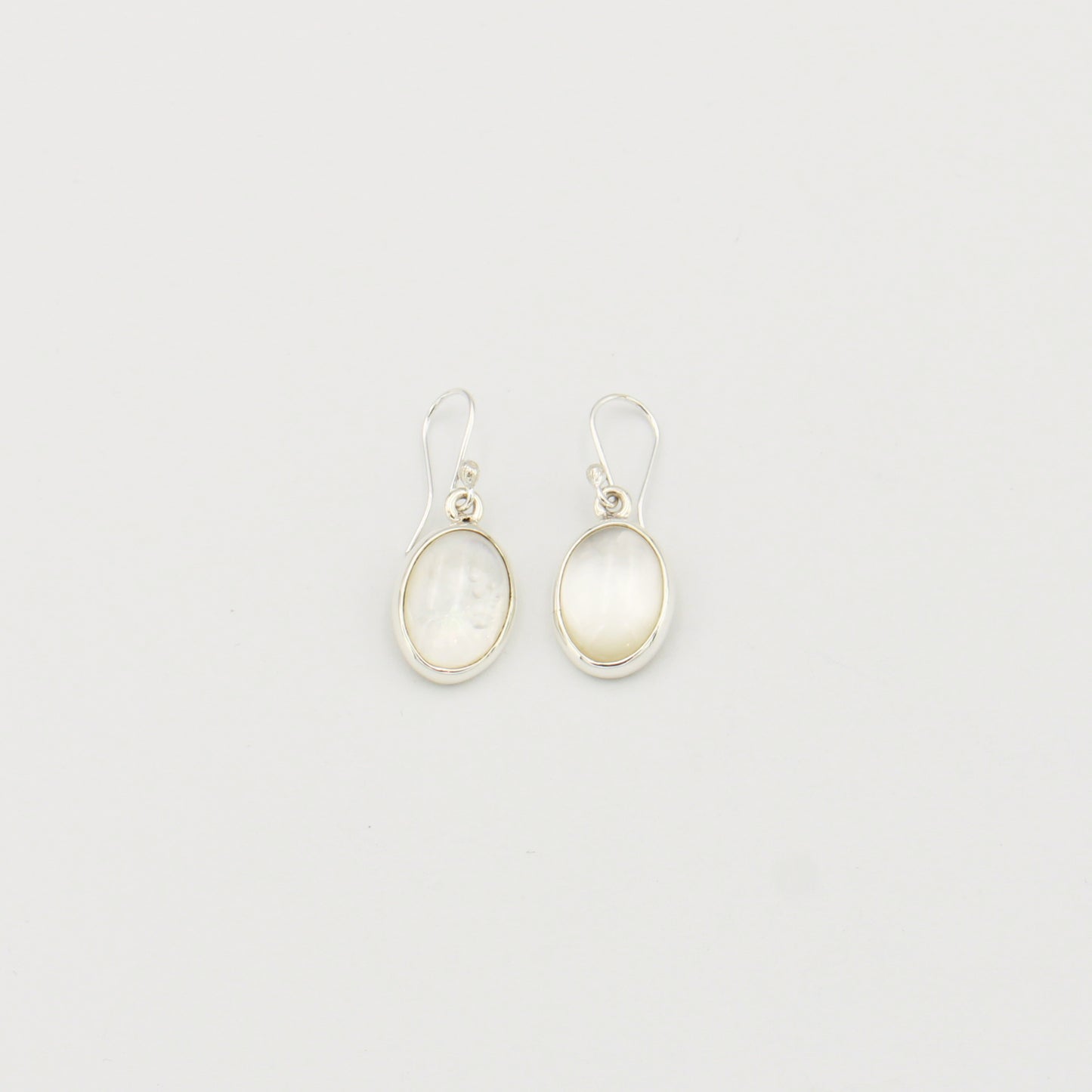 Mother of Pearl Oval Sterling Earrings