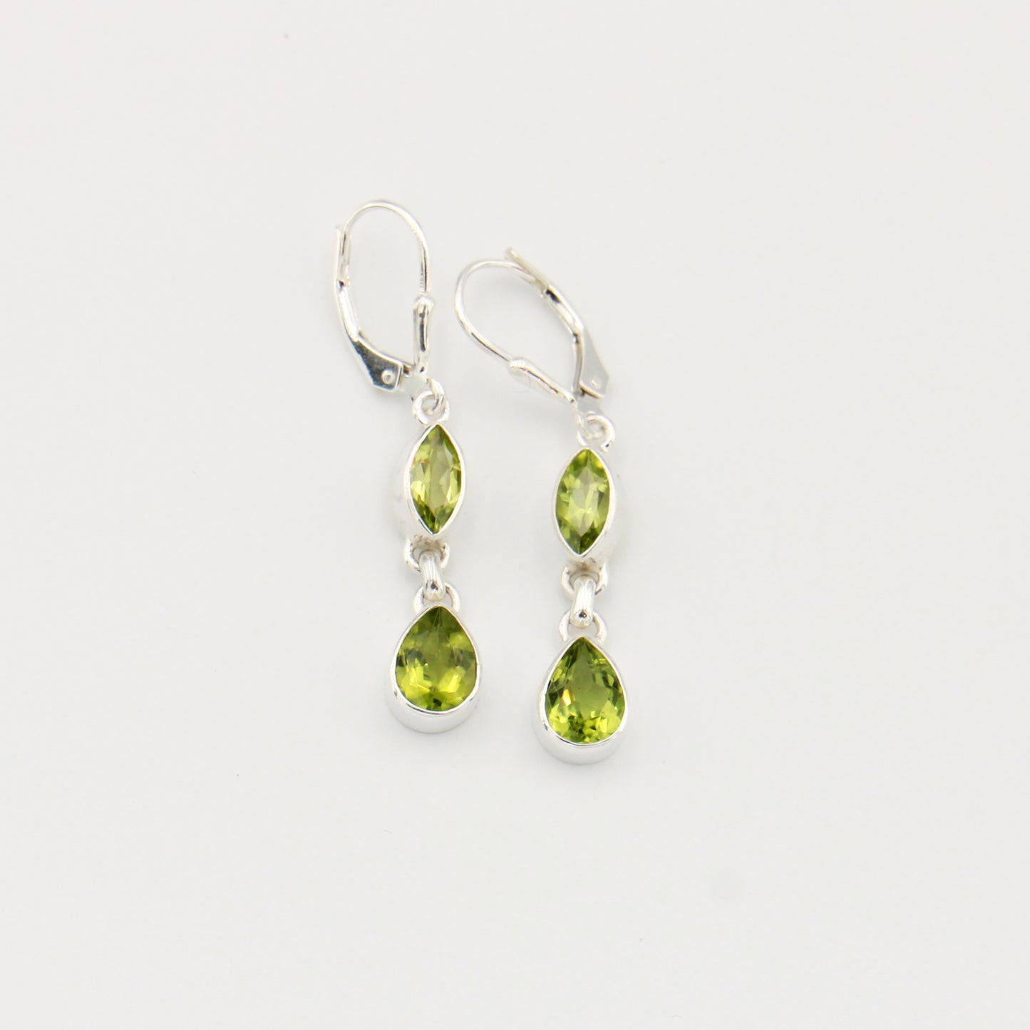 Peridot Marquis & Pear Sterling Earrings
