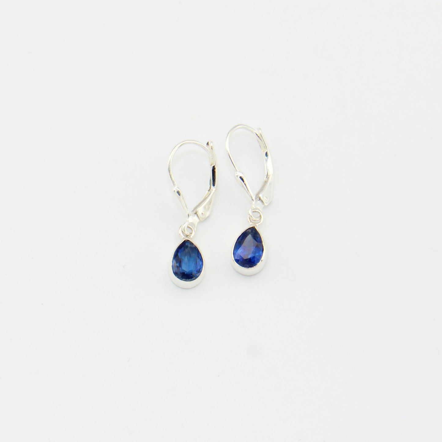 Kyanite Small Pear Sterling Earrings