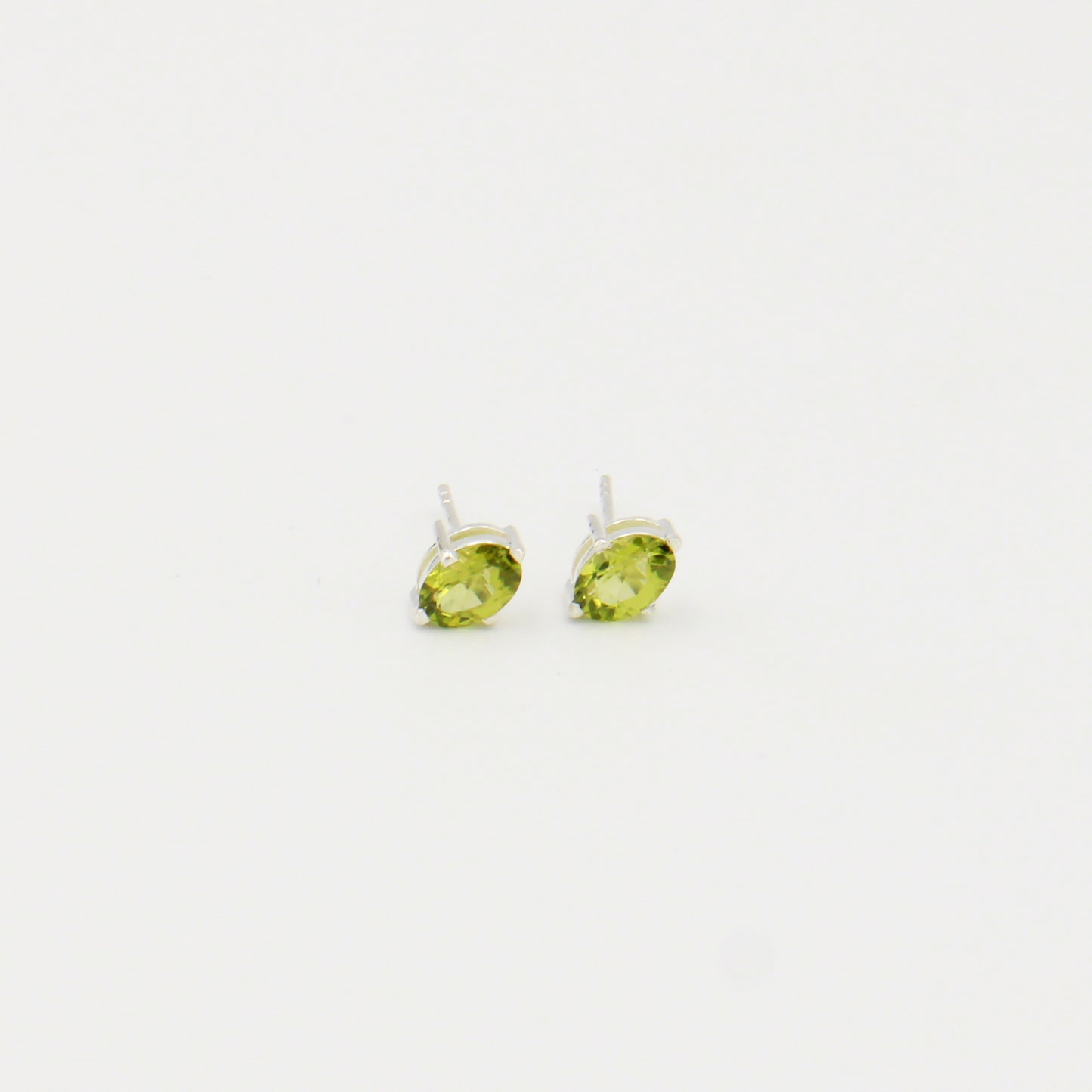 Peridot Oval Sterling Prong Studs
