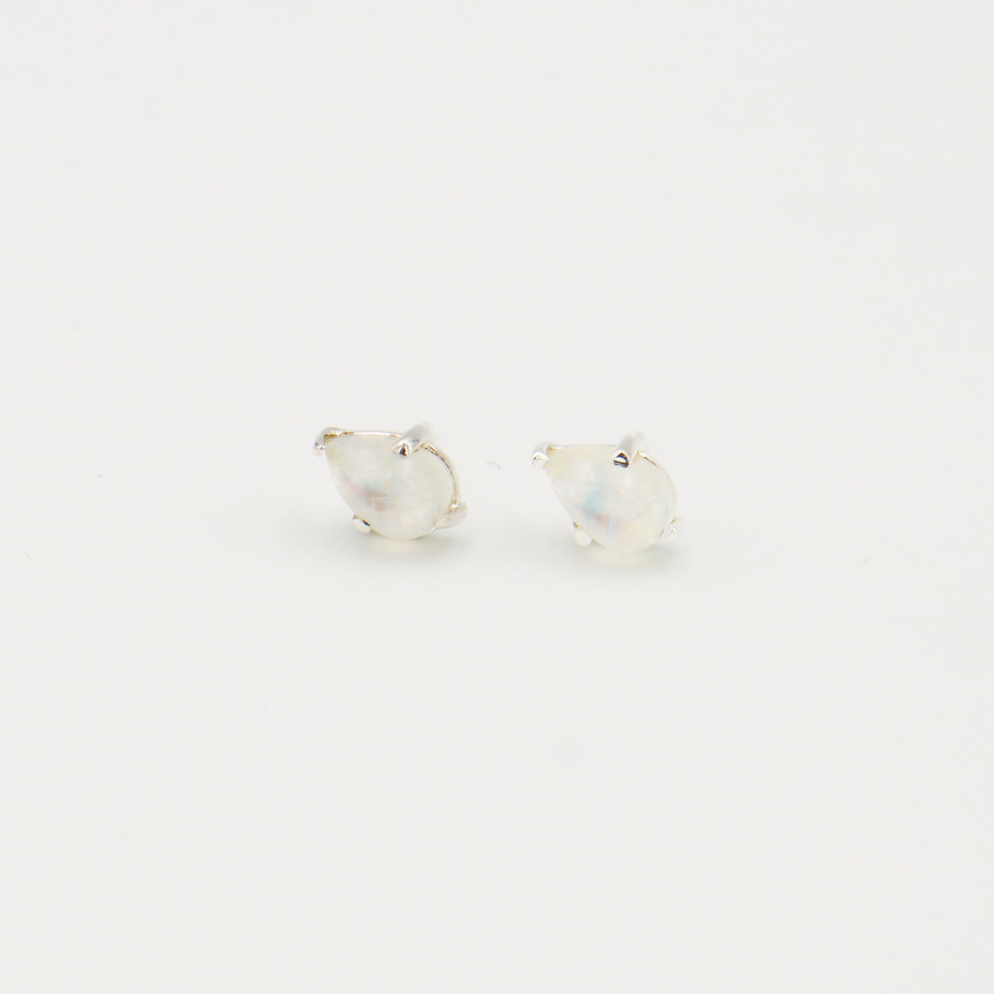 Moonstone Teardrop Prong Studs