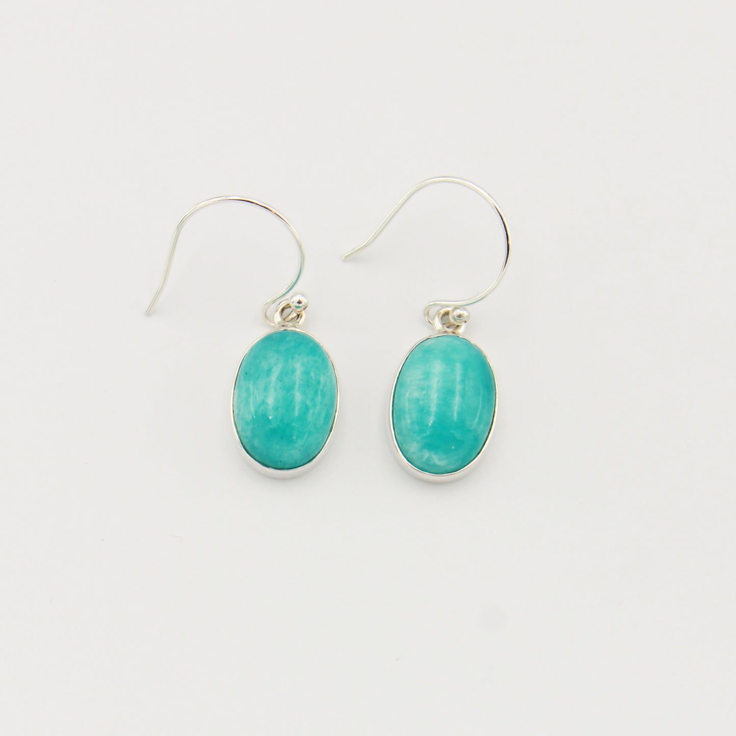 Amazonite Oval Sterling Silver Earrings