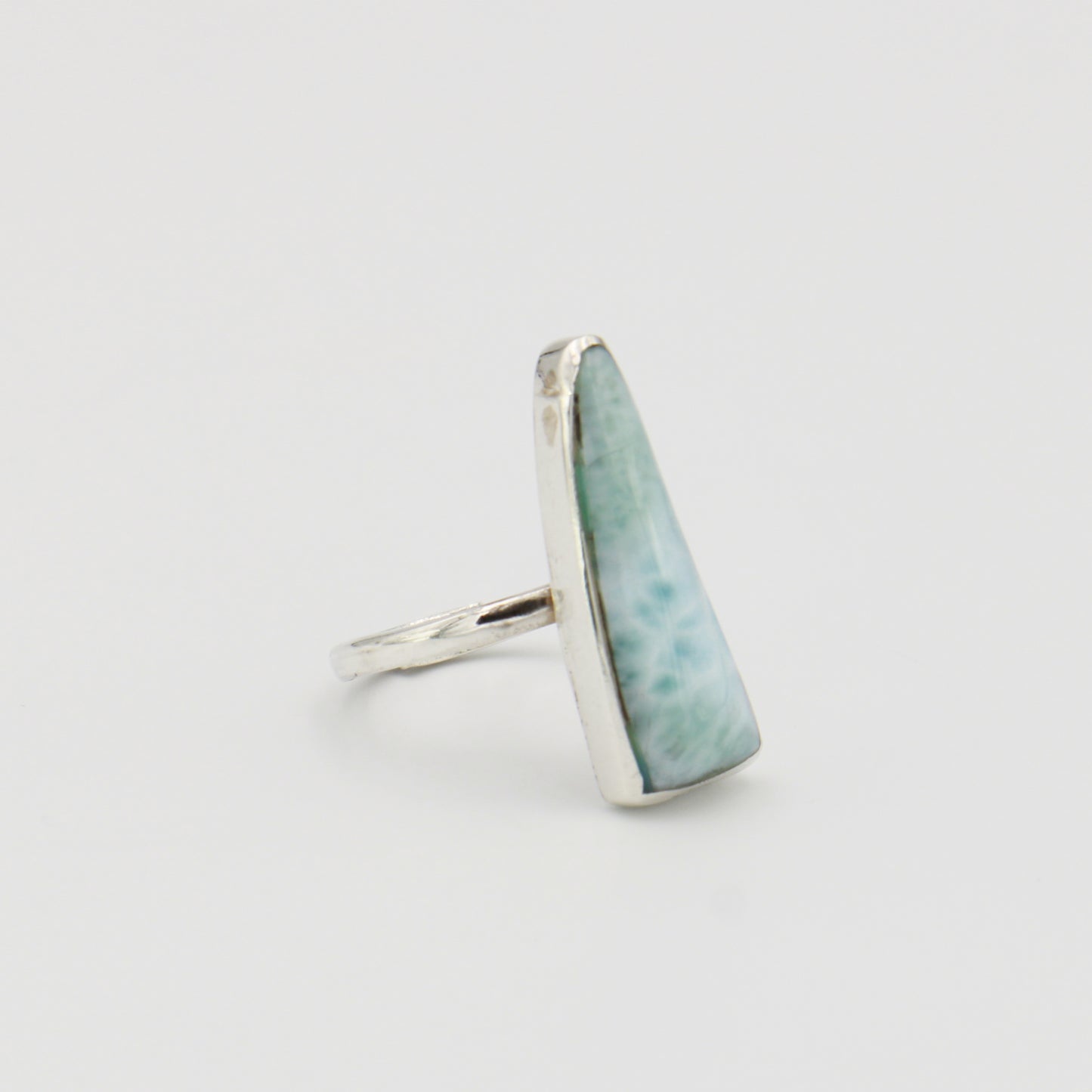 Larimar Long Narrow Triangle Sterling Ring Adj