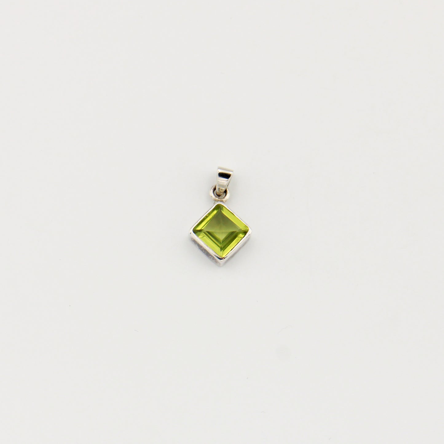 Peridot Square Sterling Pendant