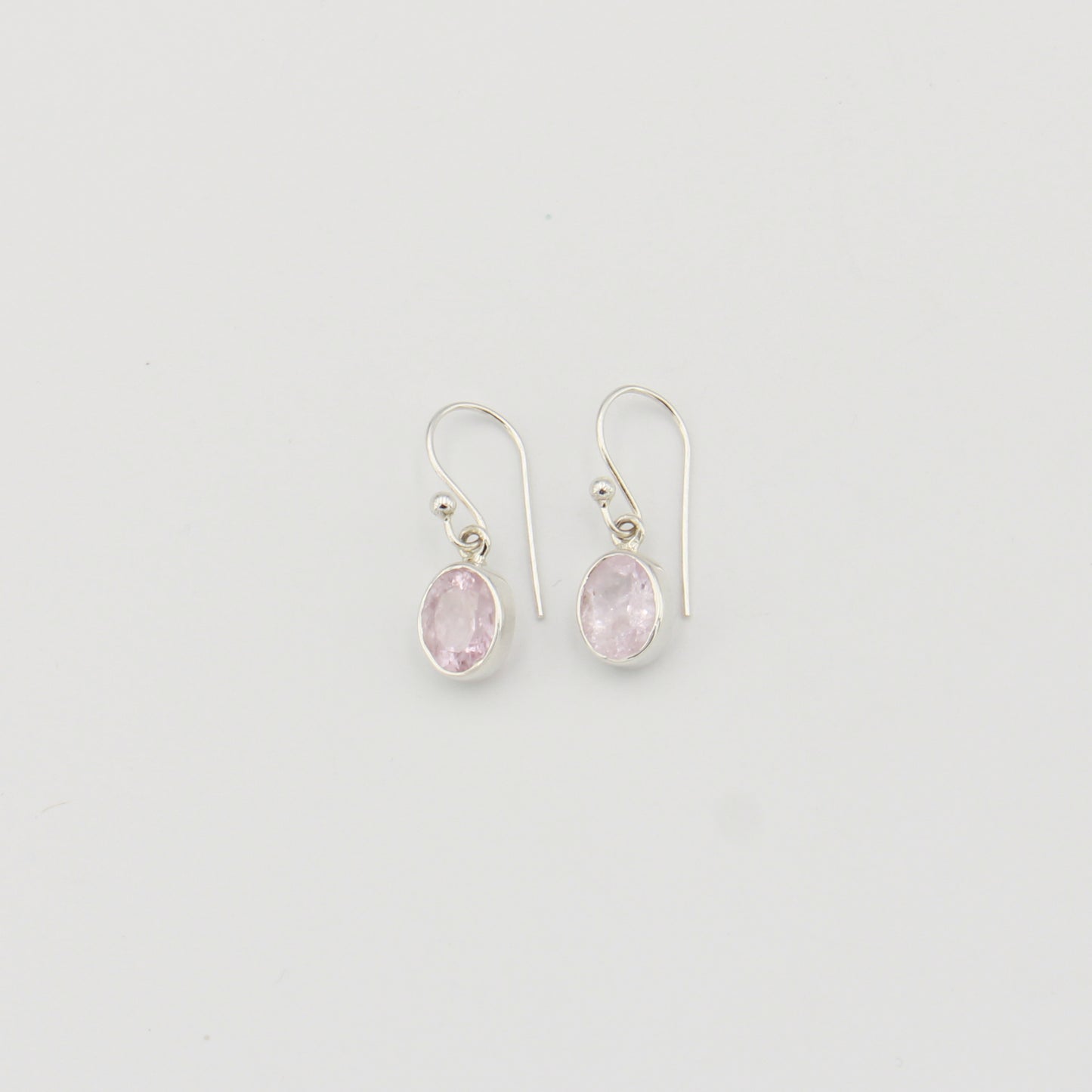 Morganite Oval Faceted Sterling Earrings
