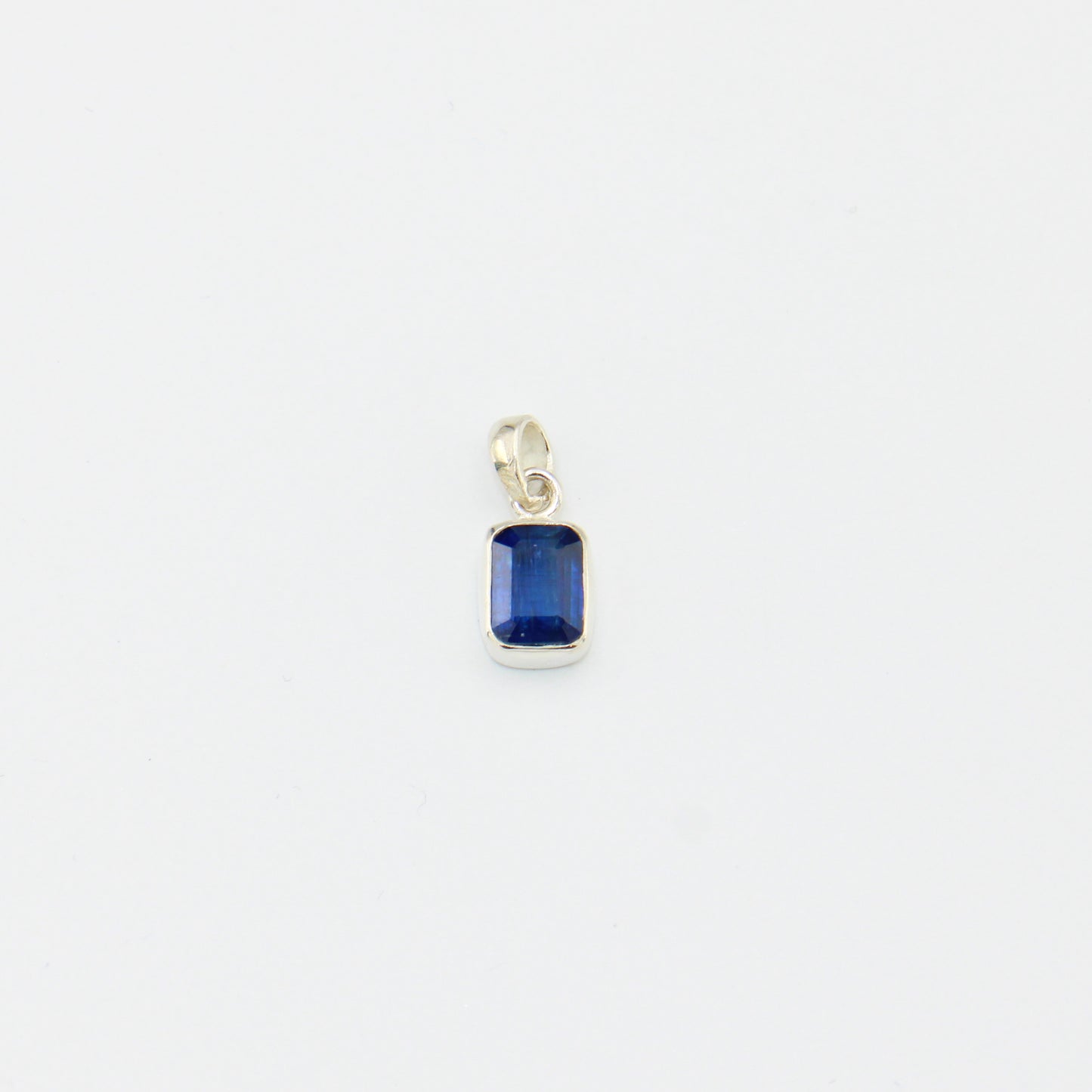 Kyanite Small Rectangle Sterling Pendant