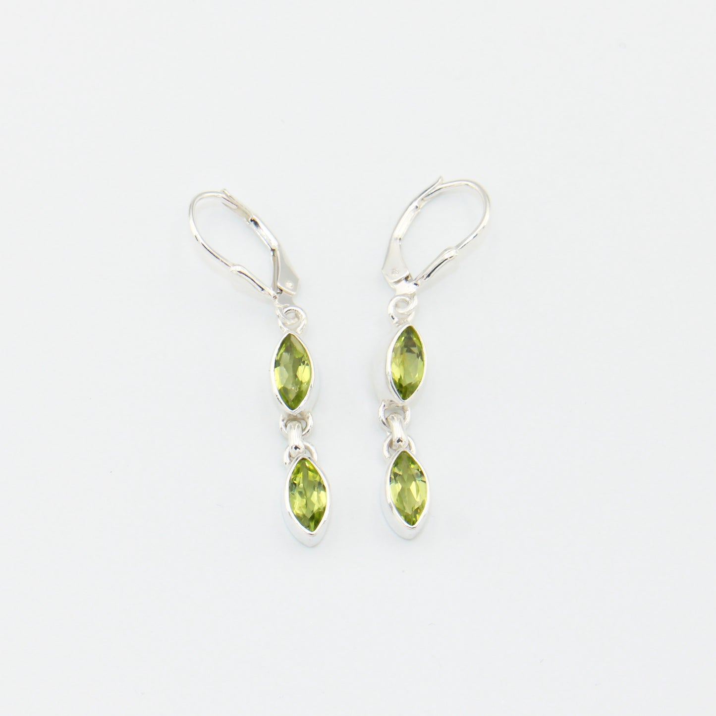 Peridot Double Marquis Sterling Earrings