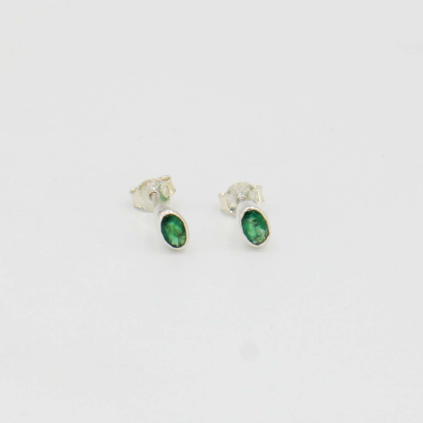 Emerald Oval Studs