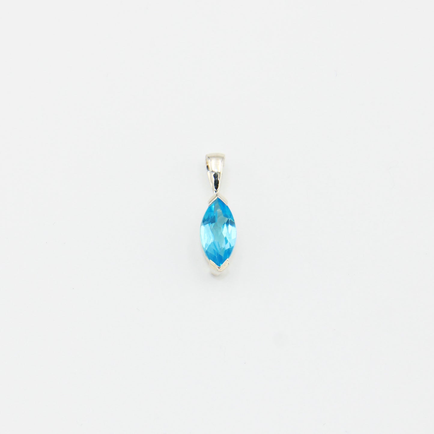 Blue Topaz Marquis Sterling Pendant