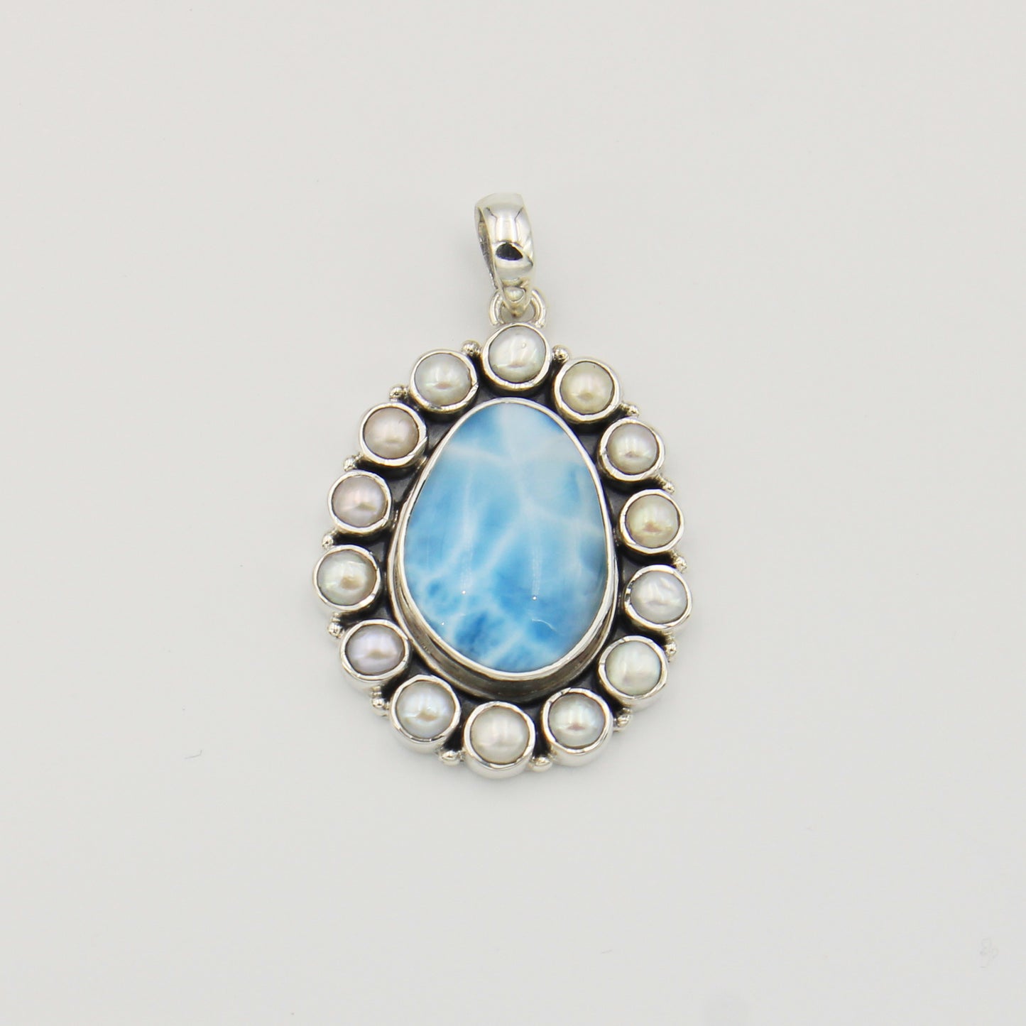 Larimar with Pearls Sterling Pendant