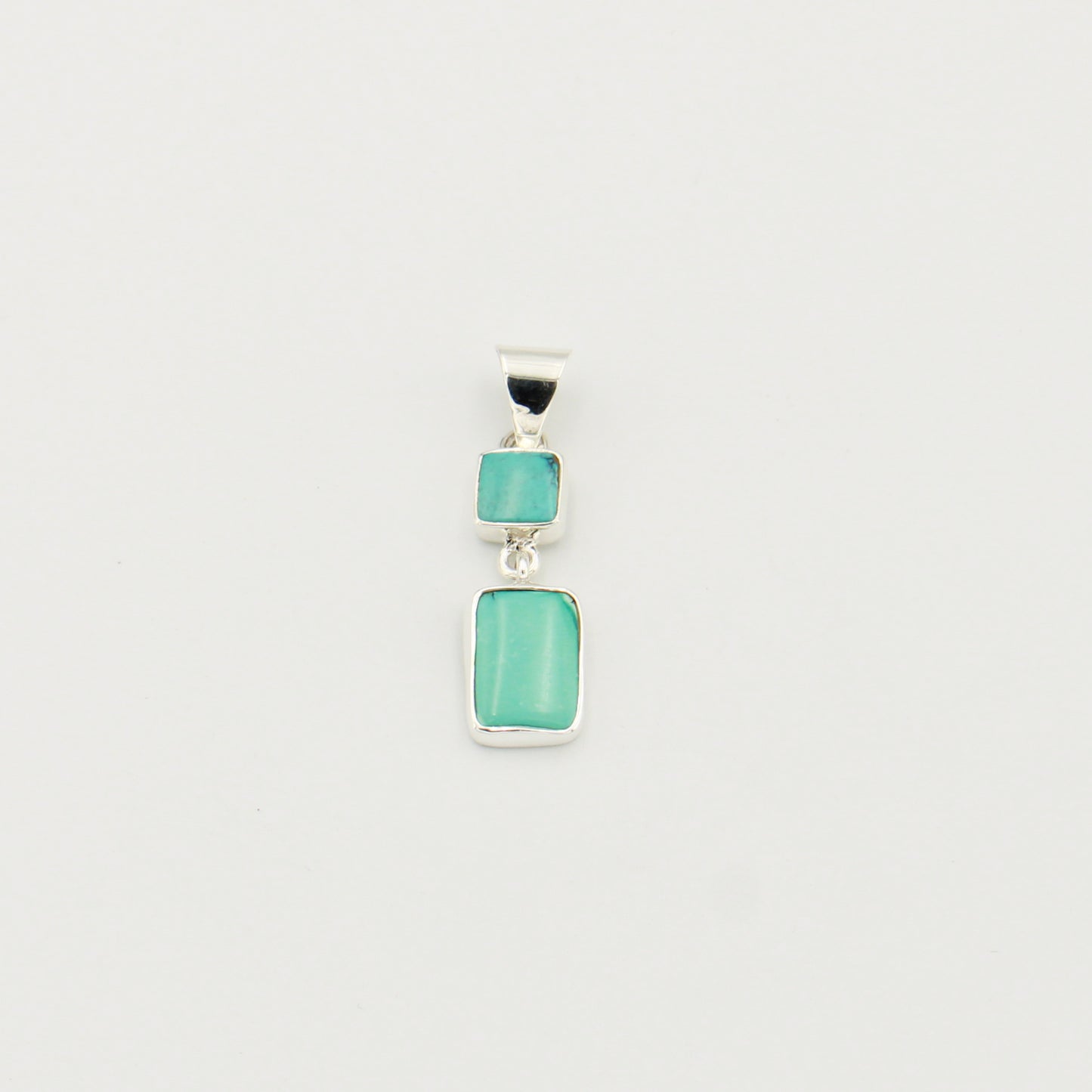 Turquoise Double Rectangle Sterling Pendant