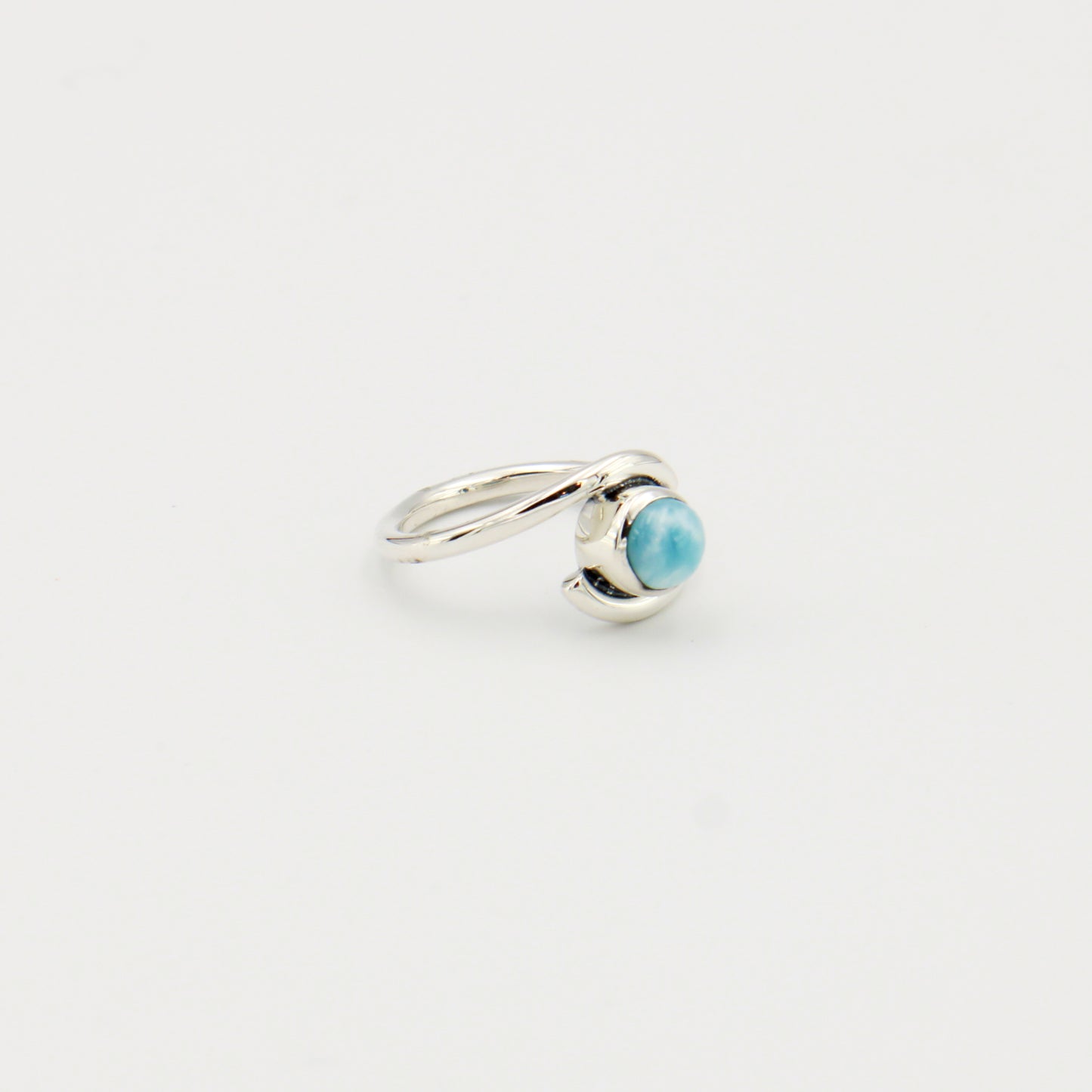 Larimar Round Wrap Sterling Ring Sz 7