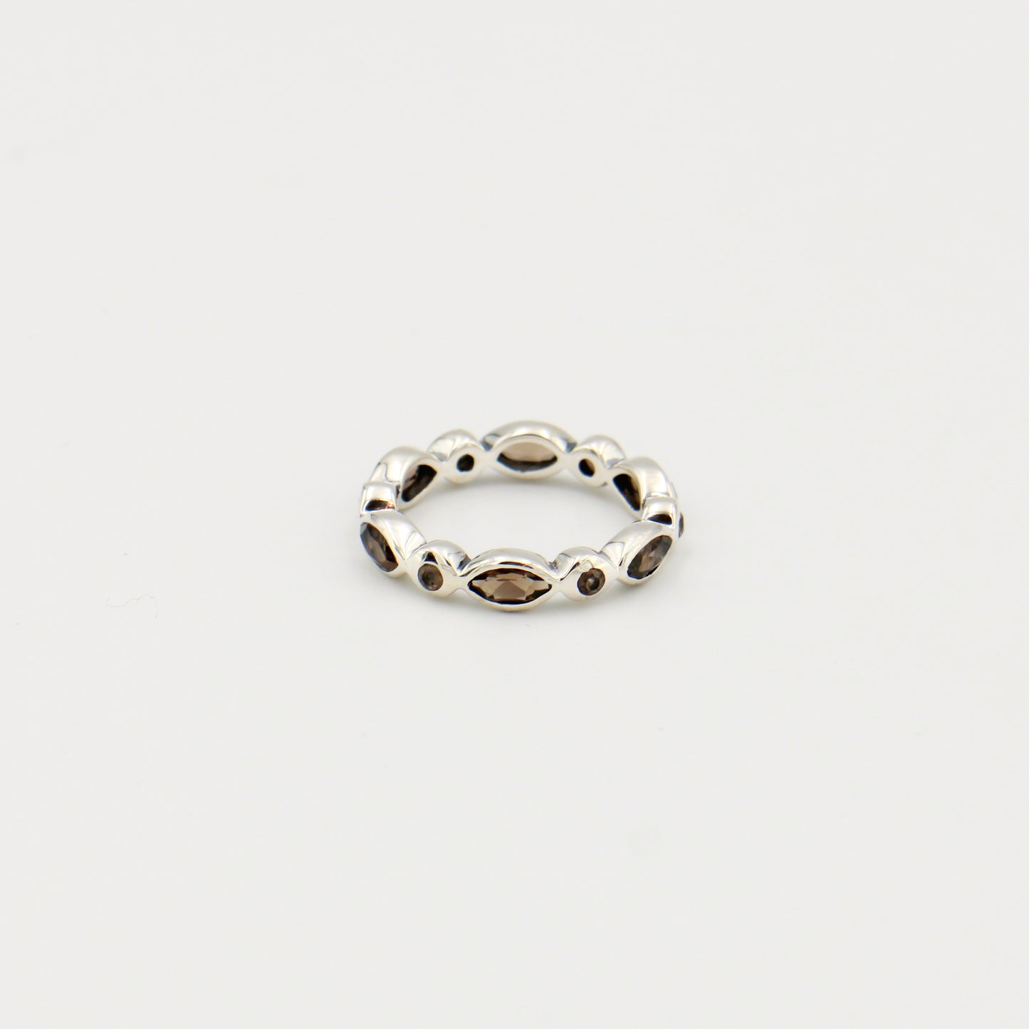Smokey Marquis Sterling Eternity Band Sz 8