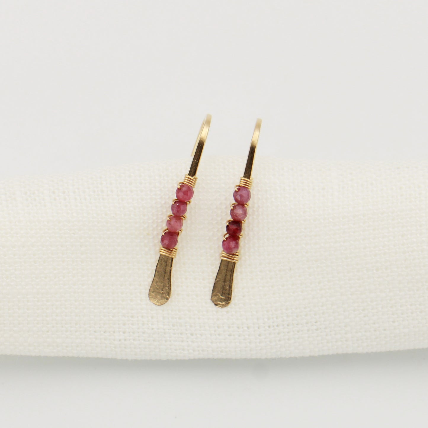 Gemstone Wrapped Petite Threader GF Pink Sapphire