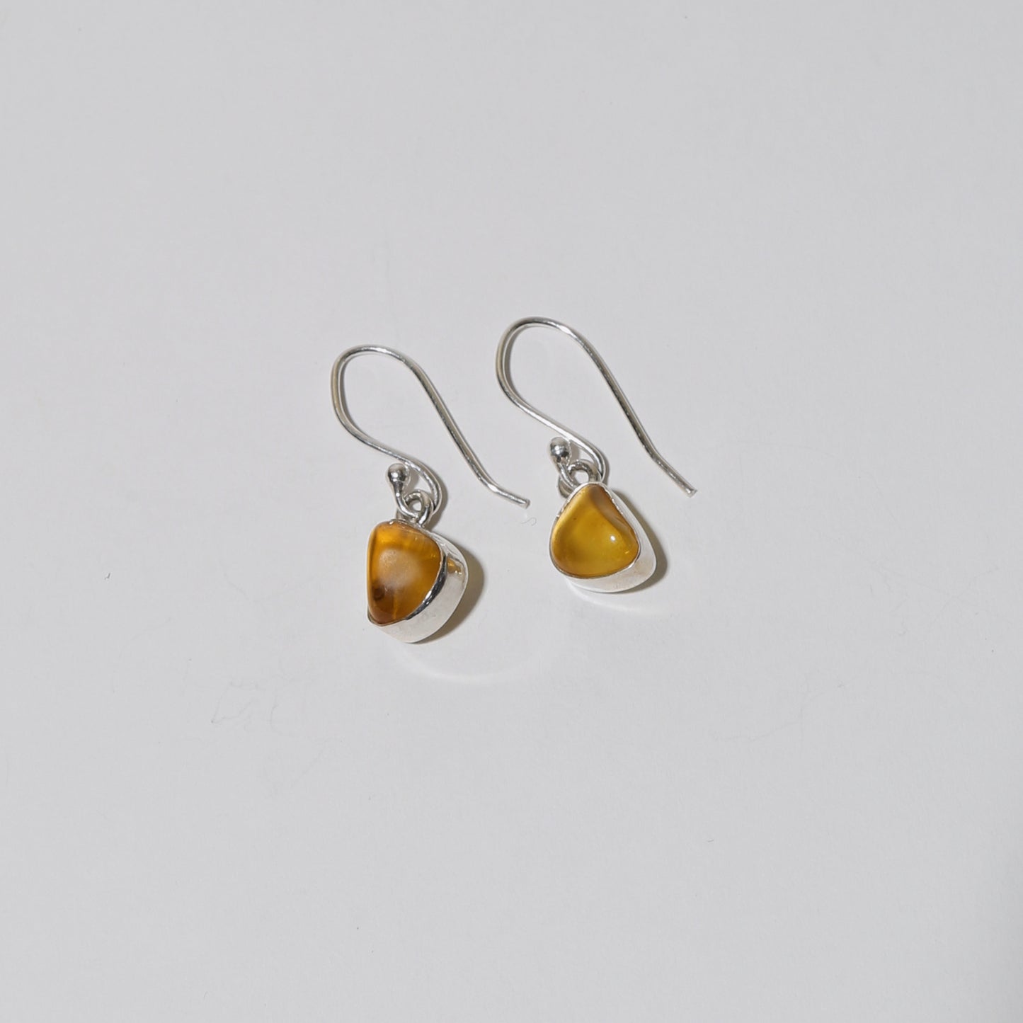 Amber Dainty Wedge Sterling Earrings