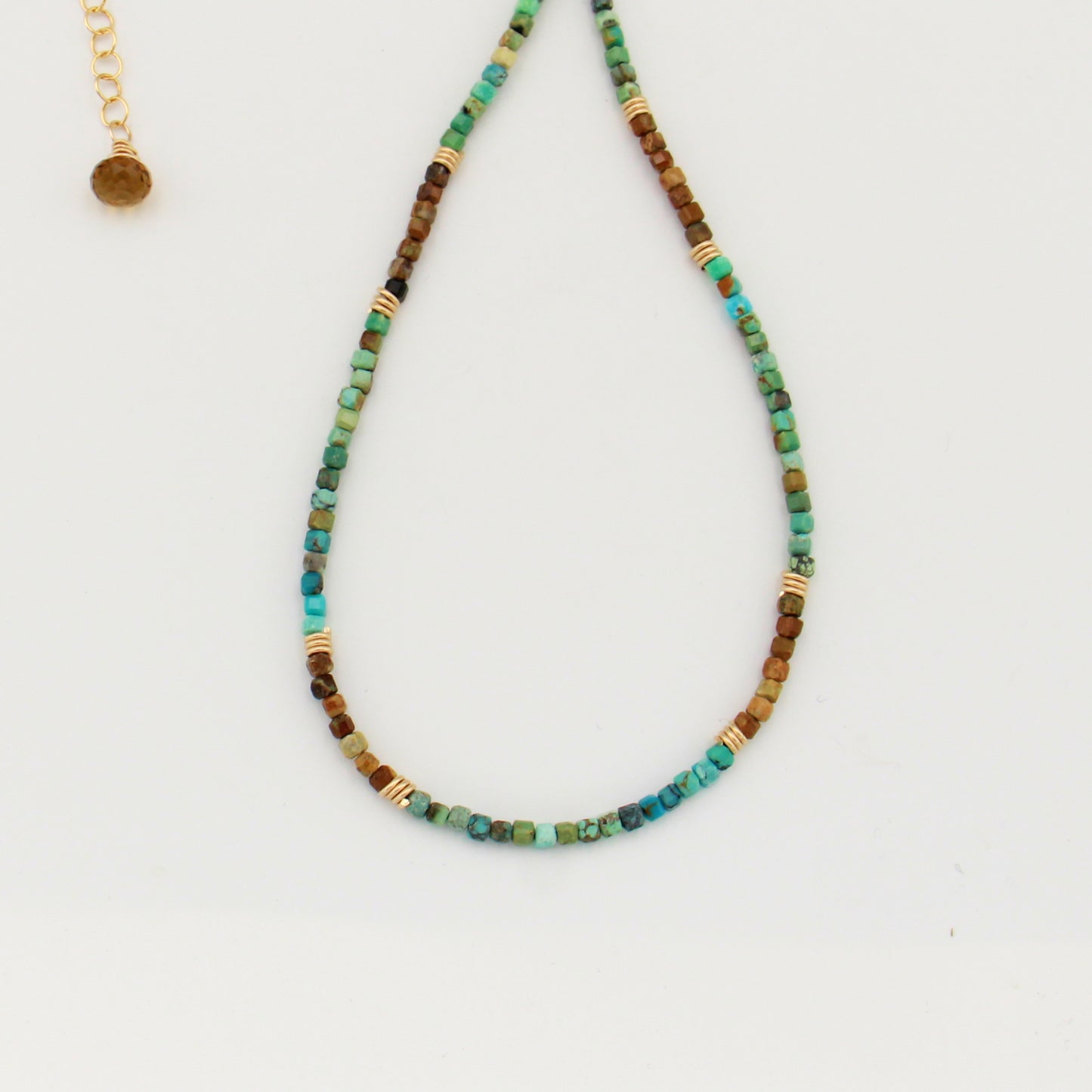 Turquoise Beaded GF Necklace Adj