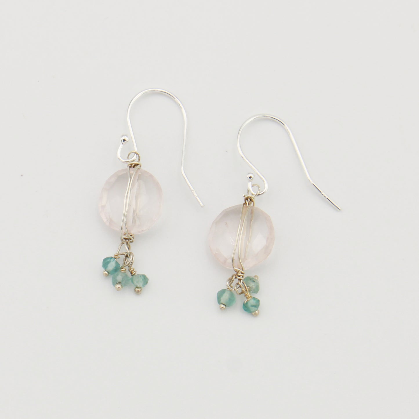 Rose Quartz & Apatite Sterling Earrings