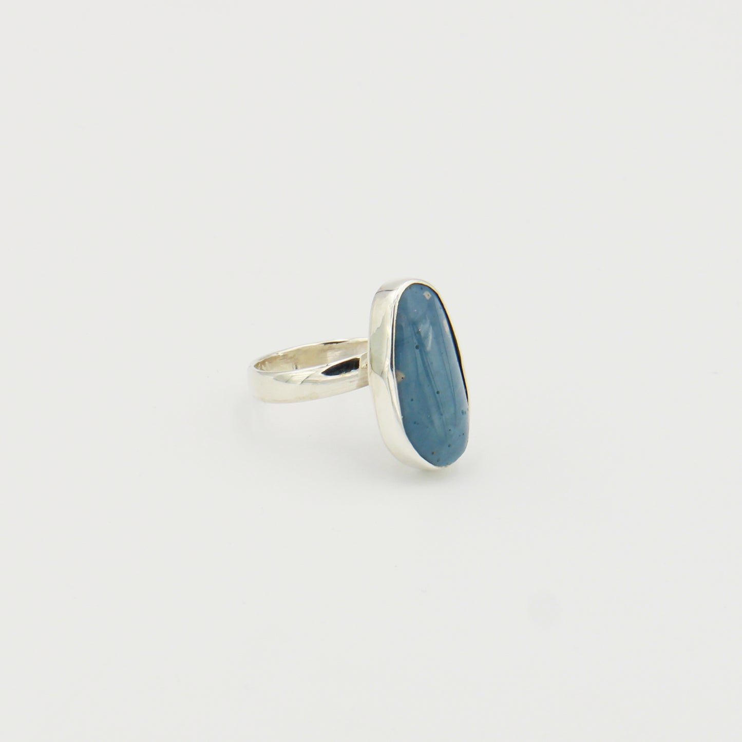 Leland Blue Lt. Oval Sterling Ring Adj