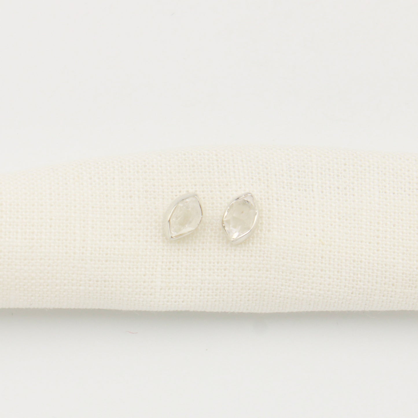 Herkimer Diamond Sterling Bezel Studs : 210000022362