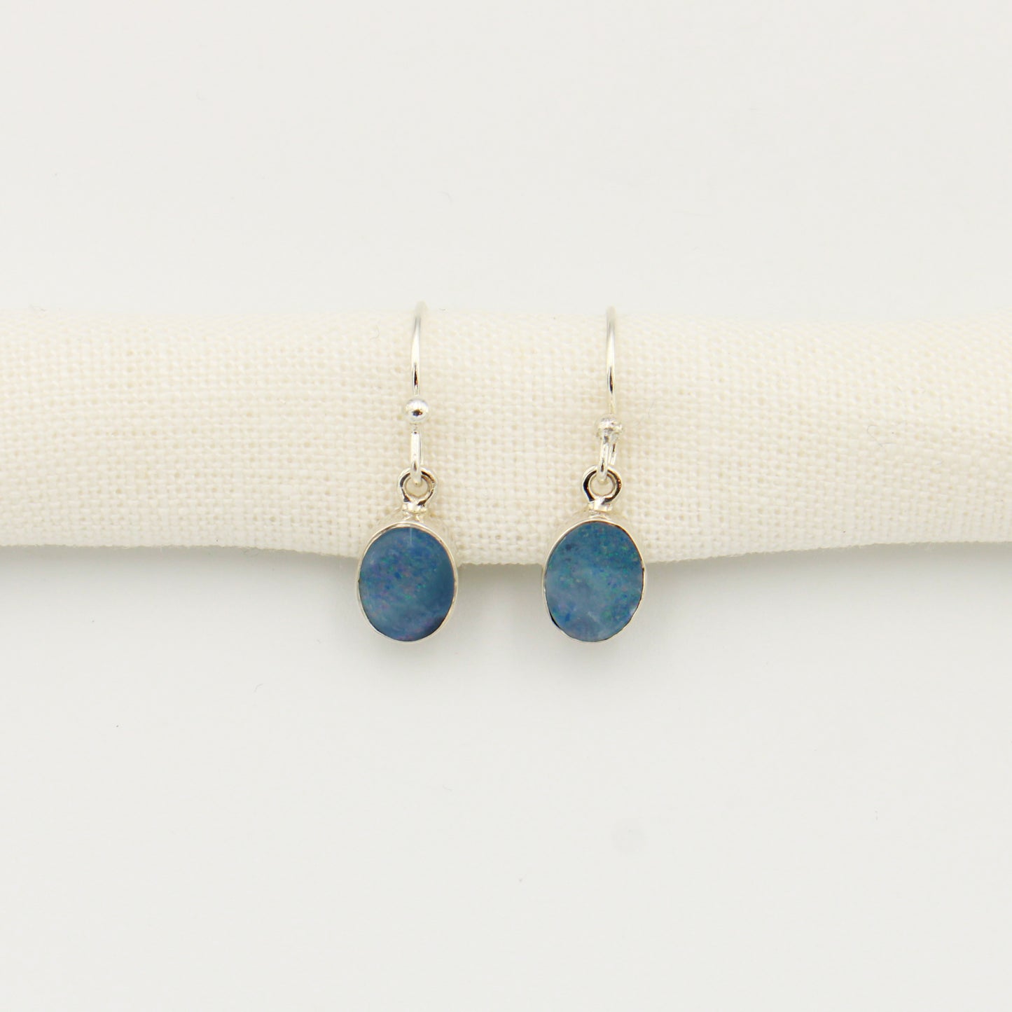 Australian Opal Oval Sterling Earrings