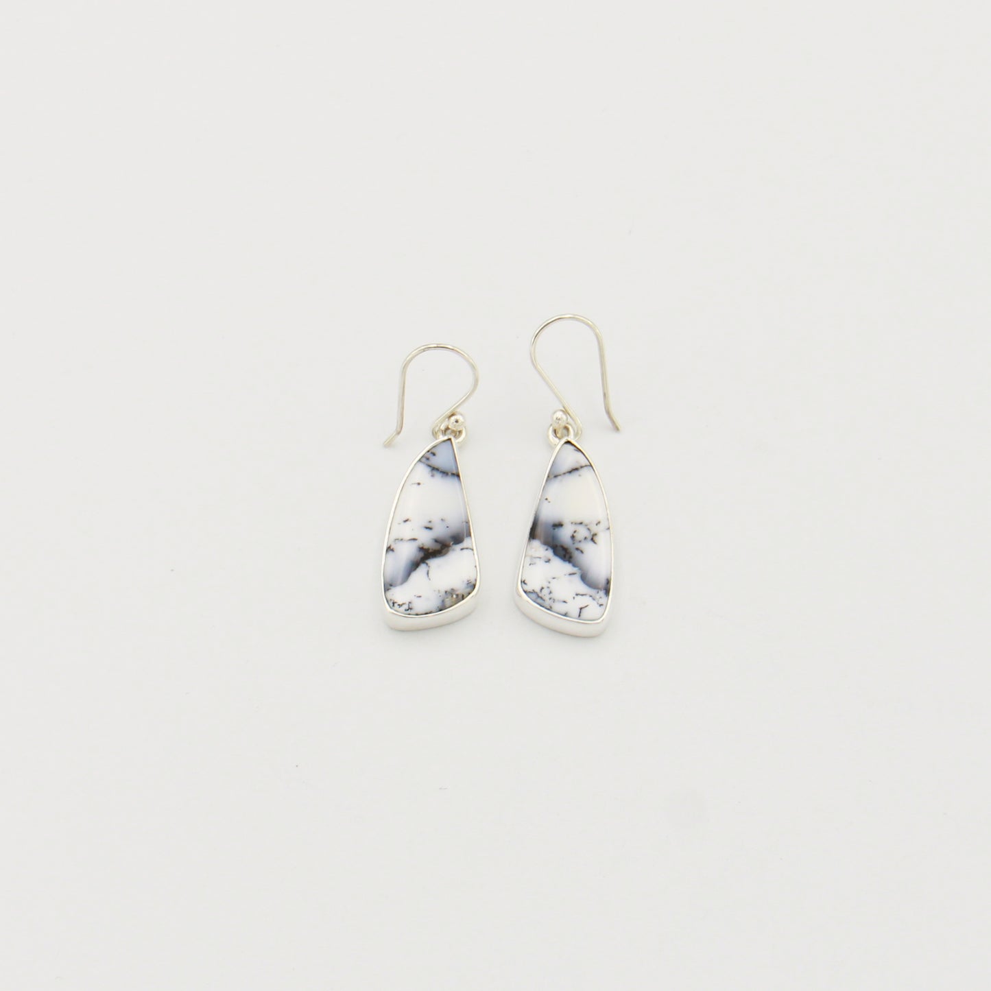 Dendritic Opal Wedge Sterling Earrings