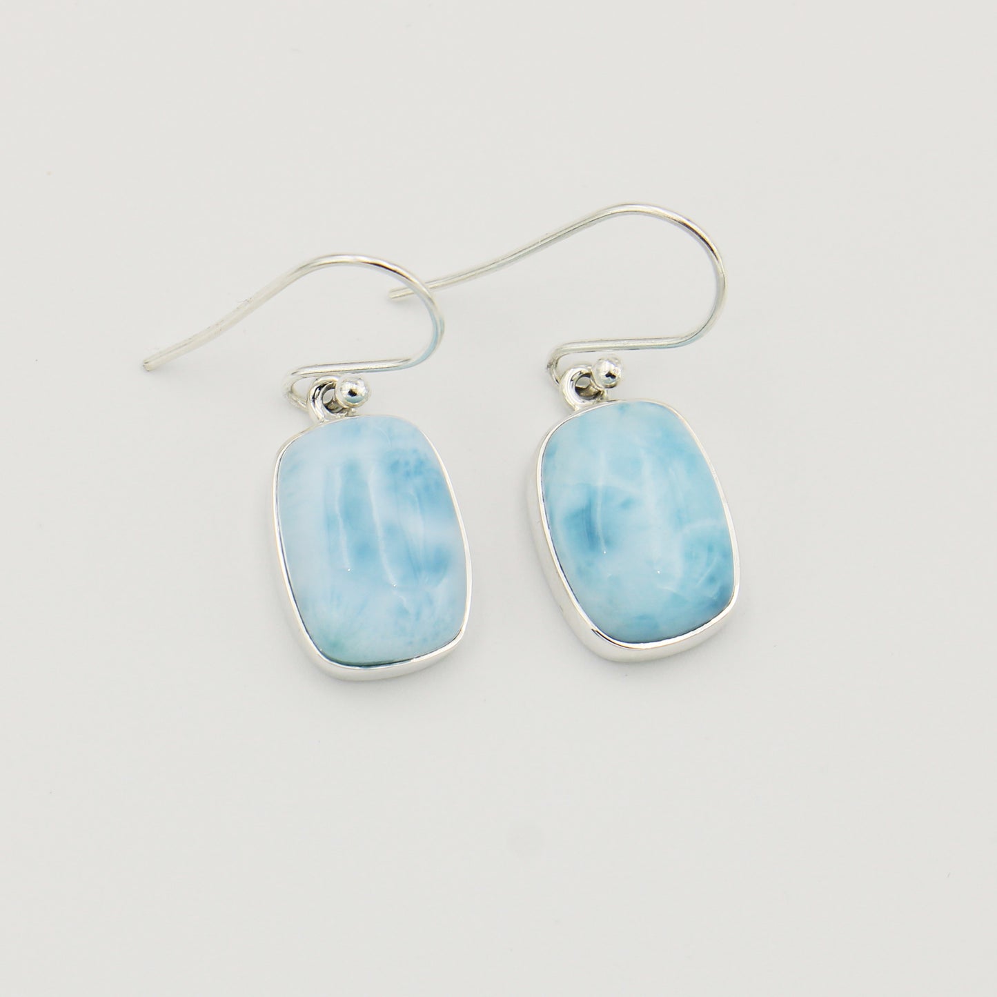 Larimar Baguette Sterling Earrings