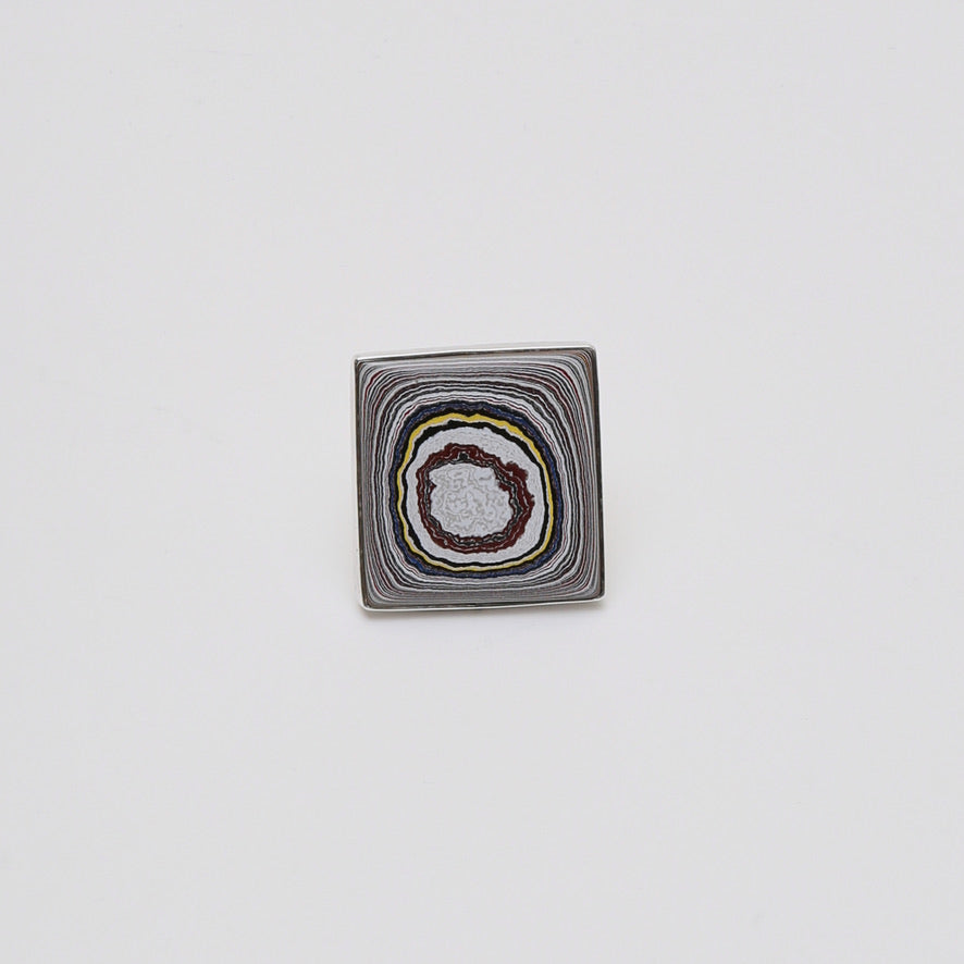 Fordite Large Square Ring - Adj