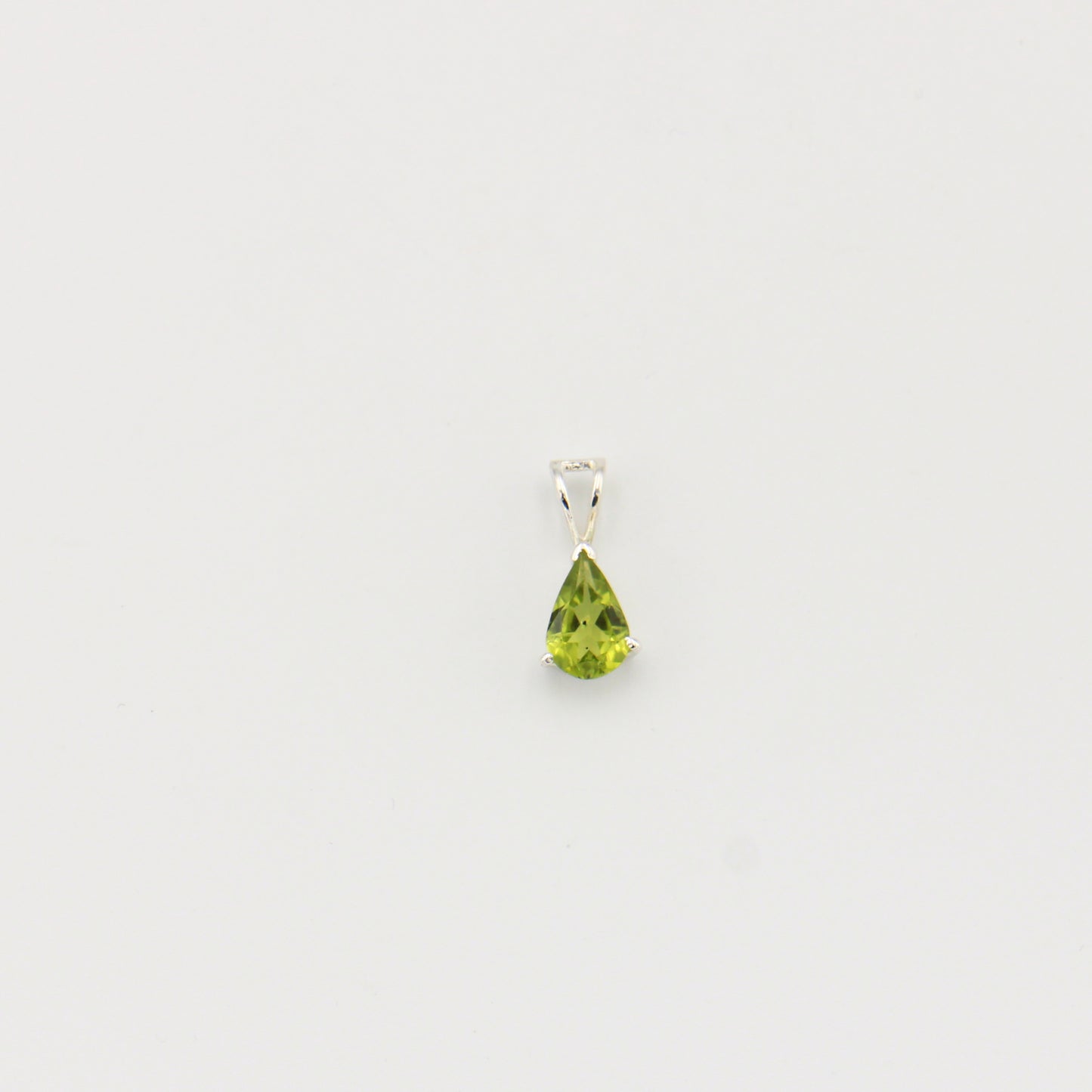 Peridot Dainty Pear Sterling Pendant
