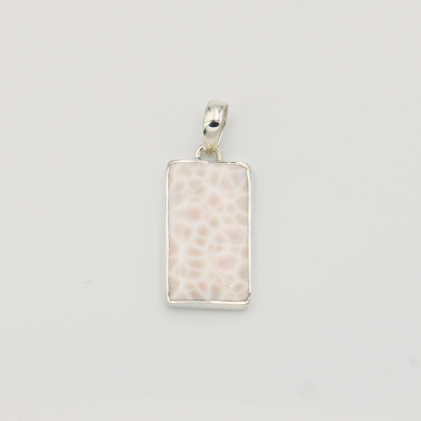 Natrolite Rectangle Sterling Pendant