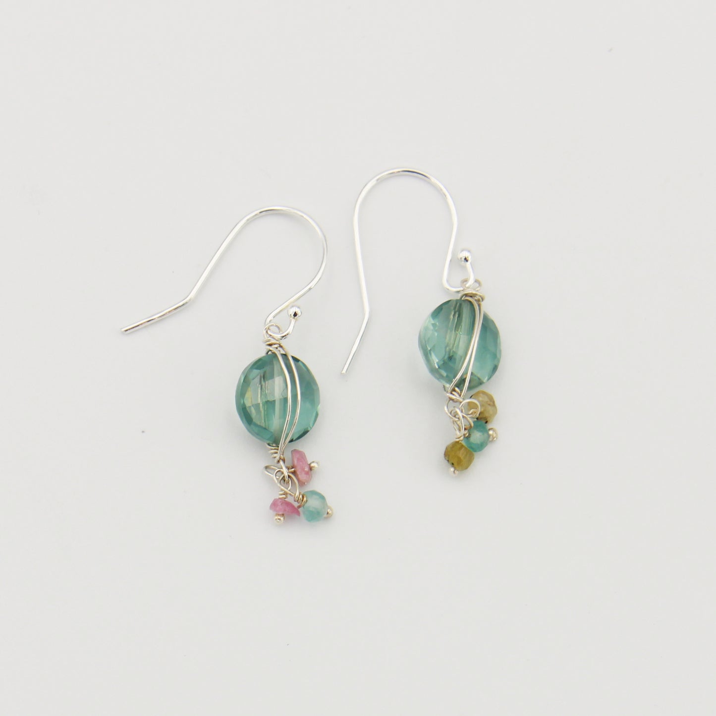 Apatite & Tourmaline Sterling Earrings