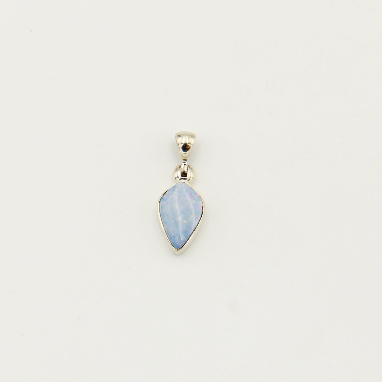 Australian Opal Ovoid Sterling Pendant