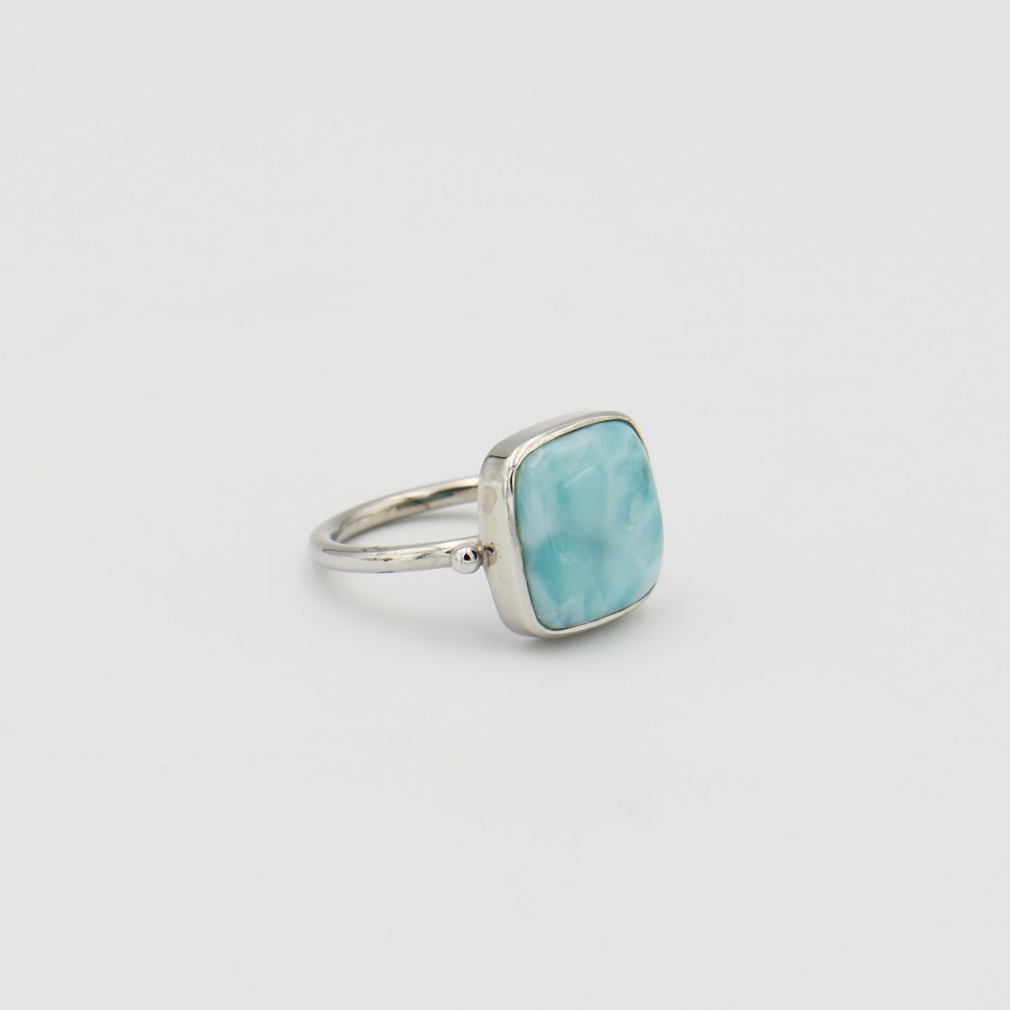 Larimar Square Sterling Ring Sz 6