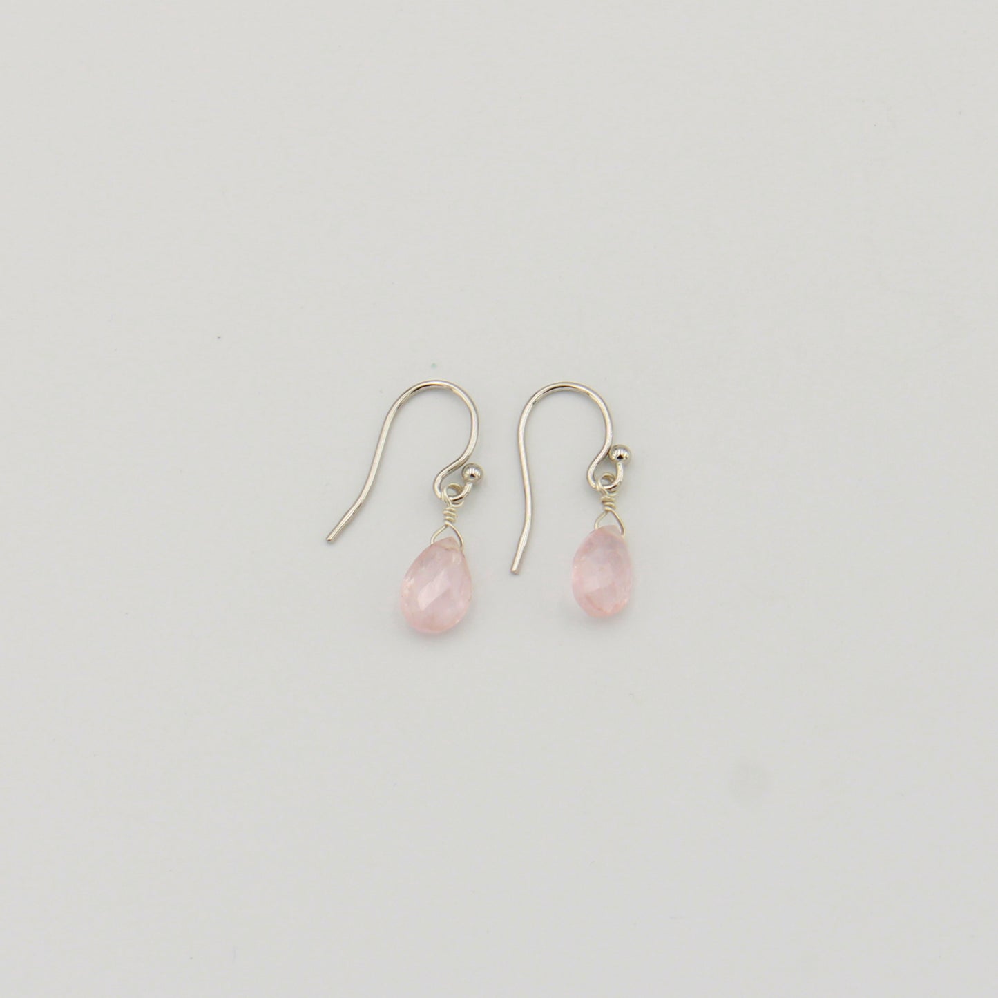 Morganite Faceted Bead Drop Sterling Earrings