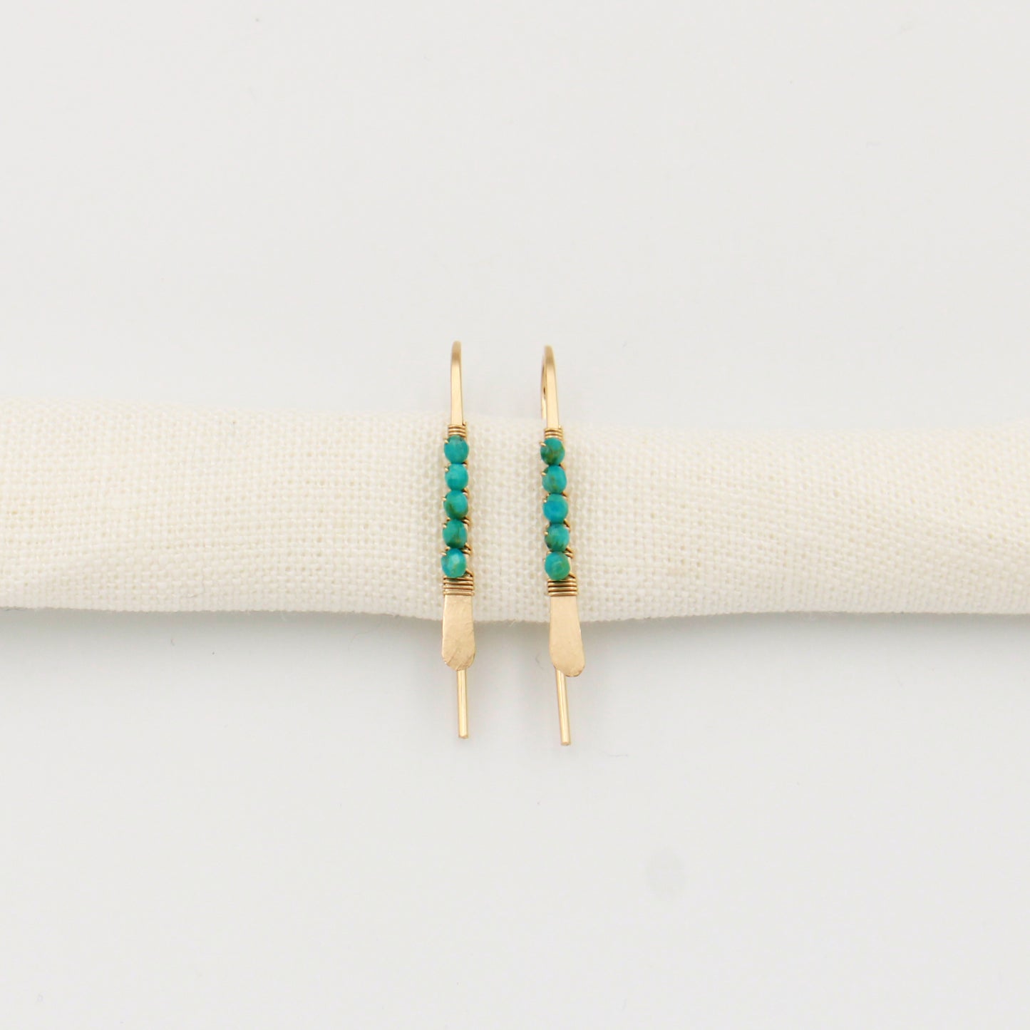 Gemstone Wrapped Petite Threader GF Turquoise