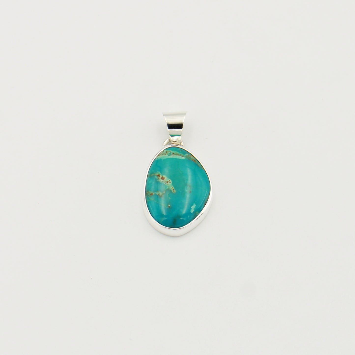 Turquoise Ovoid Sterling Pendant : 210000021993