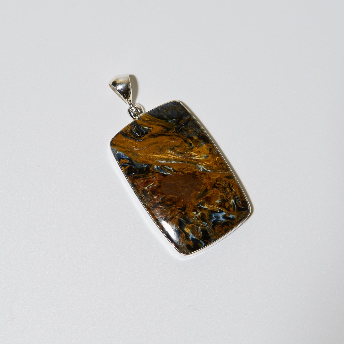 Pietersite Large Rectangle Sterling Pendant