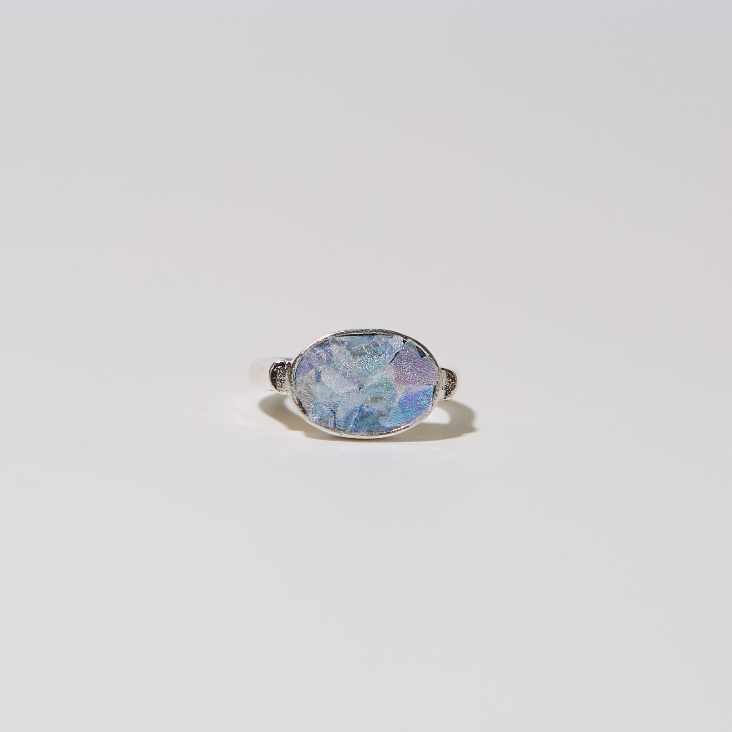 Roman Glass Horizontal Oval ring 8