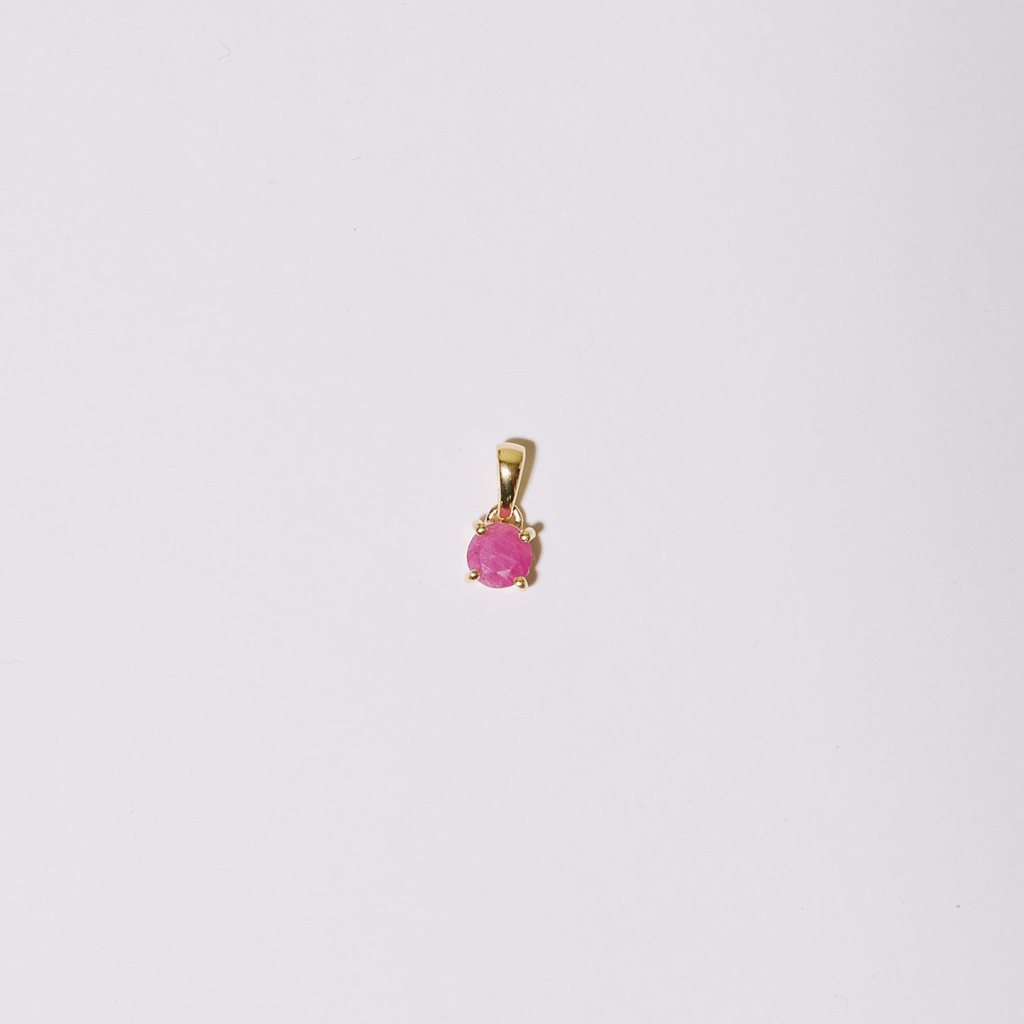 Ruby Dainty Round Vermeil Pendant