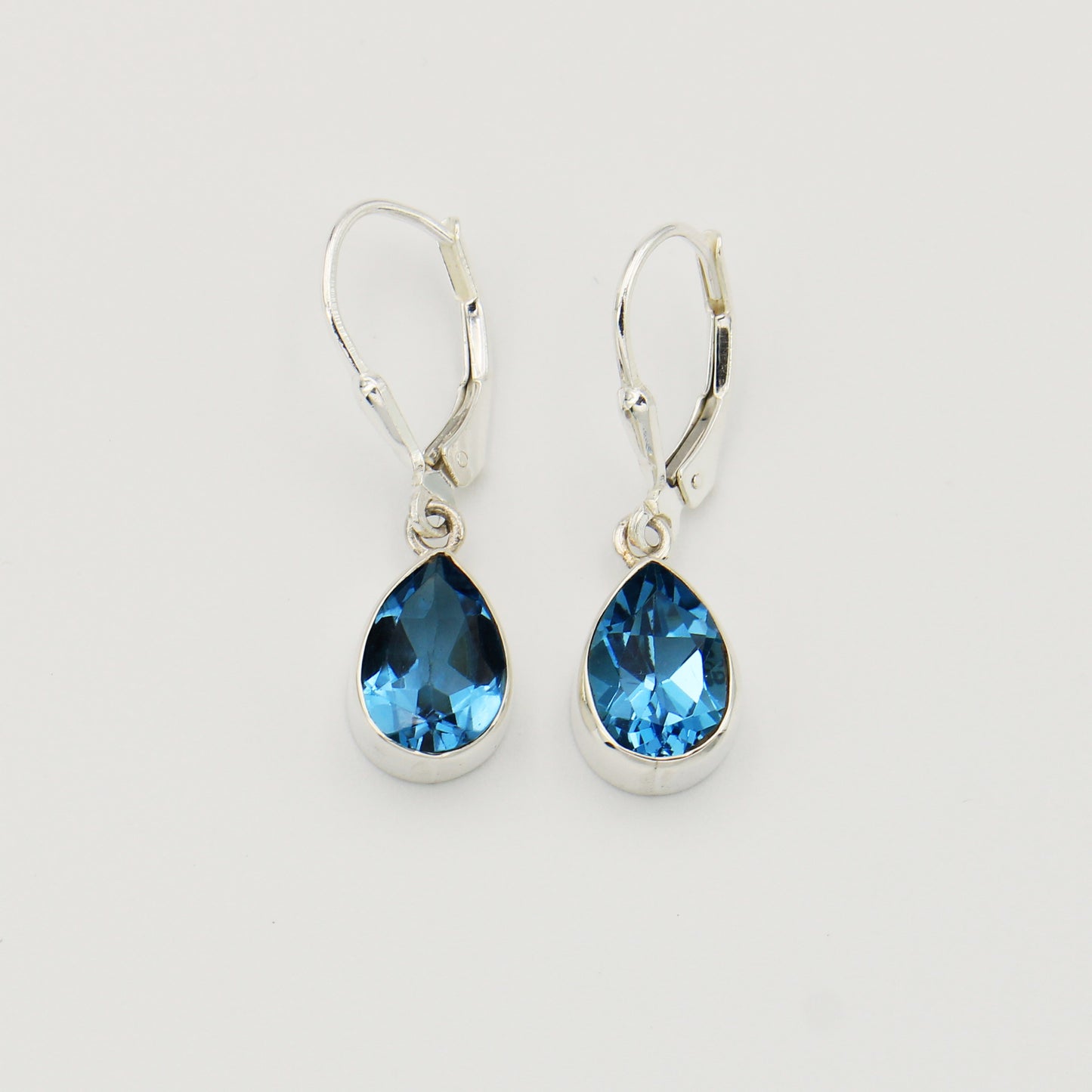 Blue Topaz Teardrop Sterling Earrings
